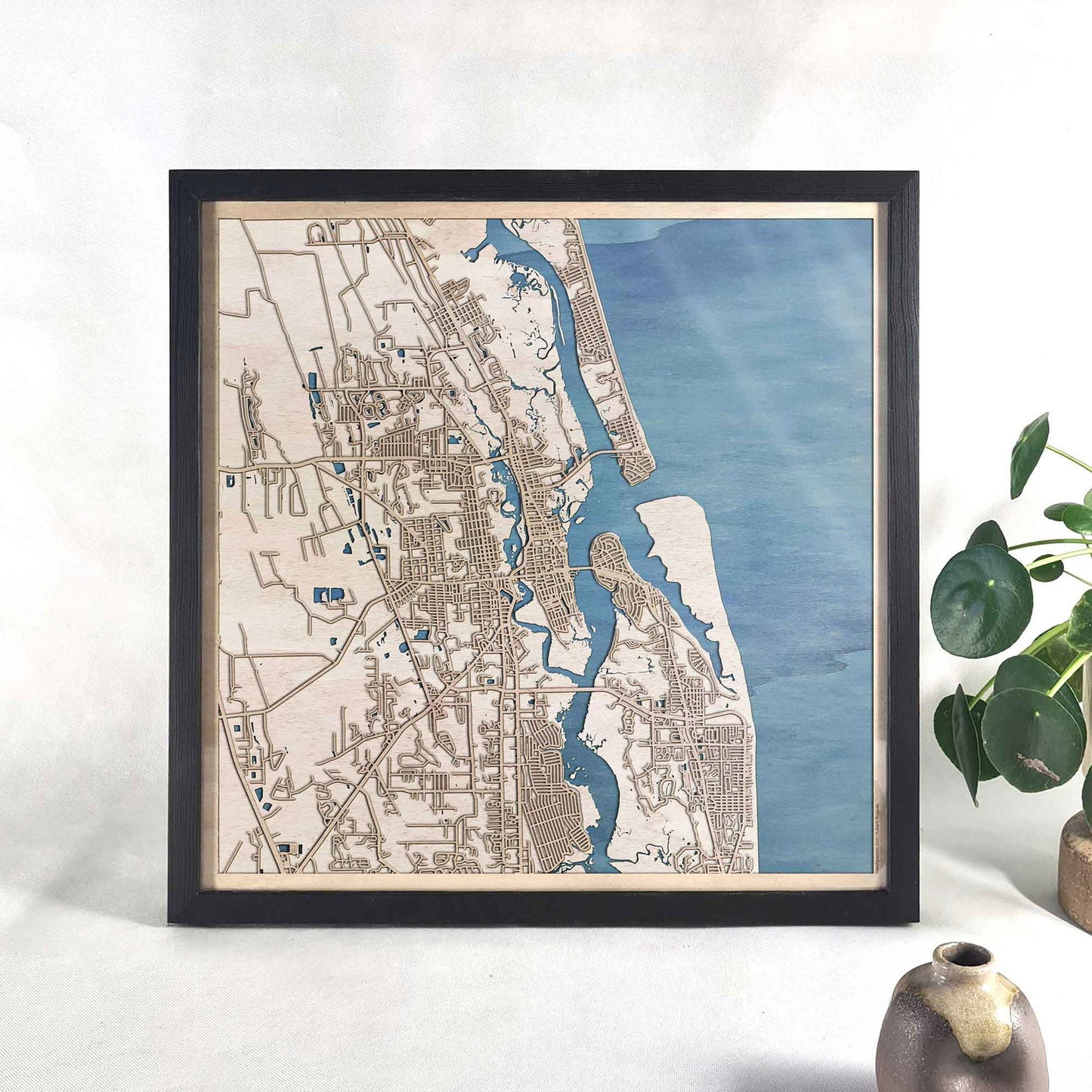 St. Augustine Wooden Map by CityWood - Custom Wood Map Art - Unique Laser Cut Engraved - Anniversary Gift