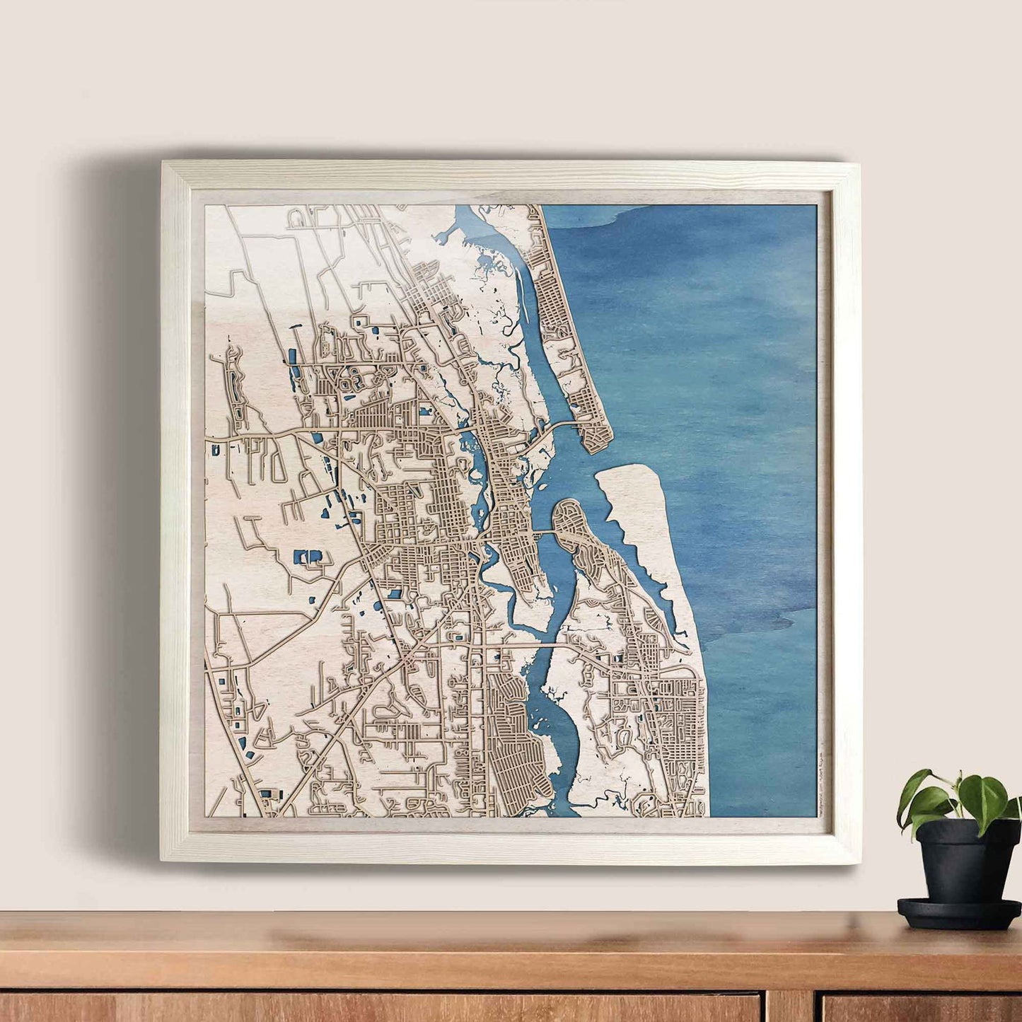 St. Augustine Wooden Map by CityWood - Custom Wood Map Art - Unique Laser Cut Engraved - Anniversary Gift