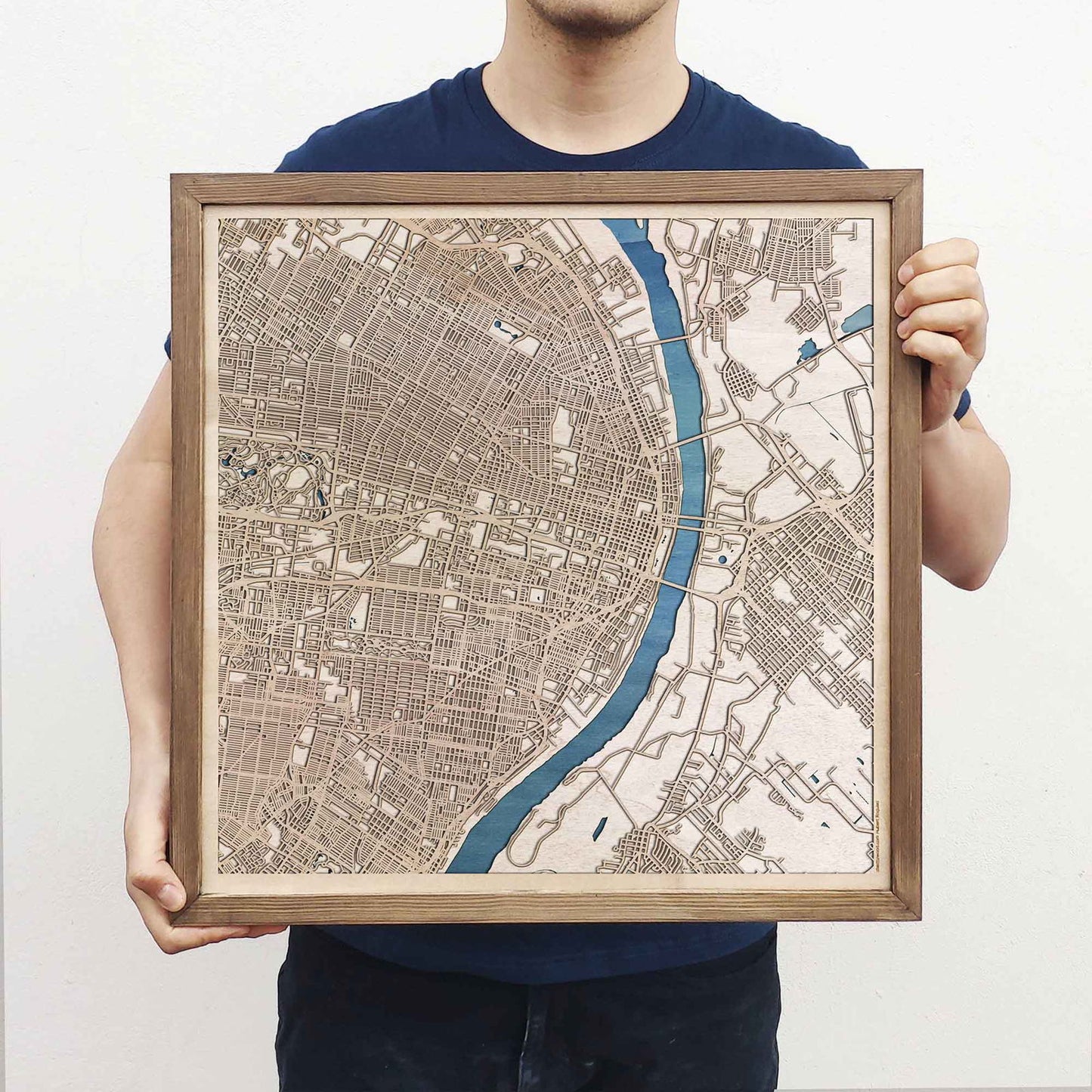 St Louis Wooden Map by CityWood - Custom Wood Map Art - Unique Laser Cut Engraved - Anniversary Gift