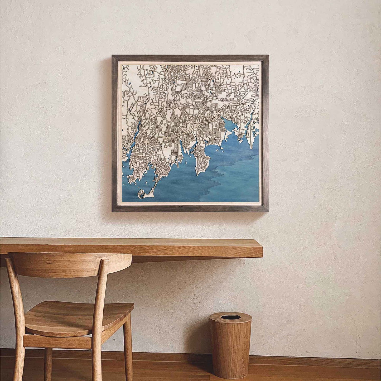 Stamford Wooden Map by CityWood - Custom Wood Map Art - Unique Laser Cut Engraved - Anniversary Gift