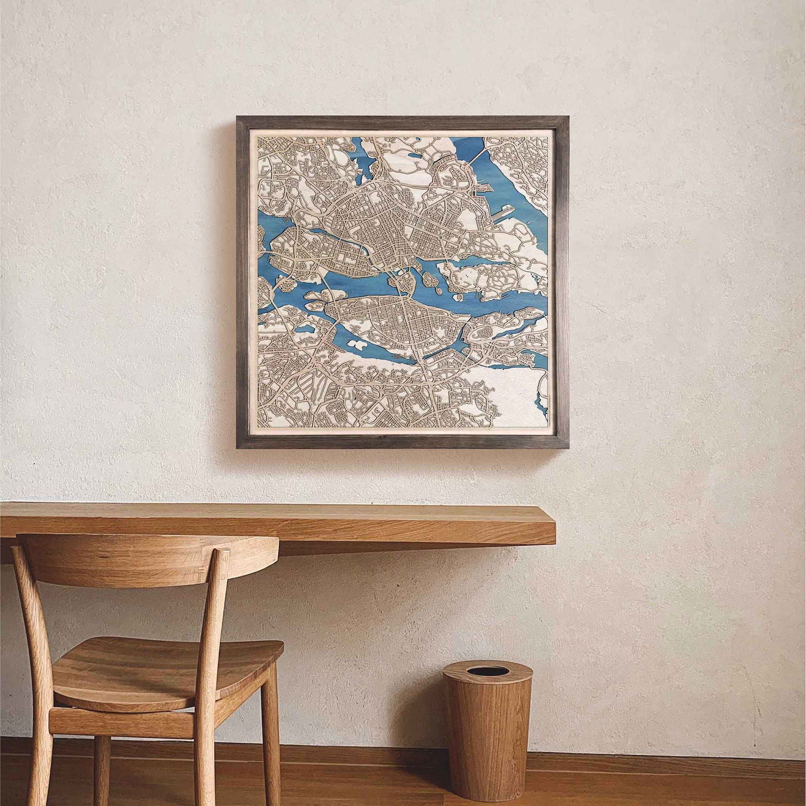 Stockholm Wooden Map by CityWood - Custom Wood Map Art - Unique Laser Cut Engraved - Anniversary Gift