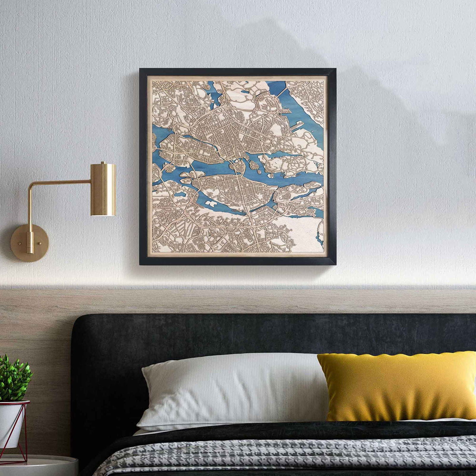 Stockholm Wooden Map by CityWood - Custom Wood Map Art - Unique Laser Cut Engraved - Anniversary Gift