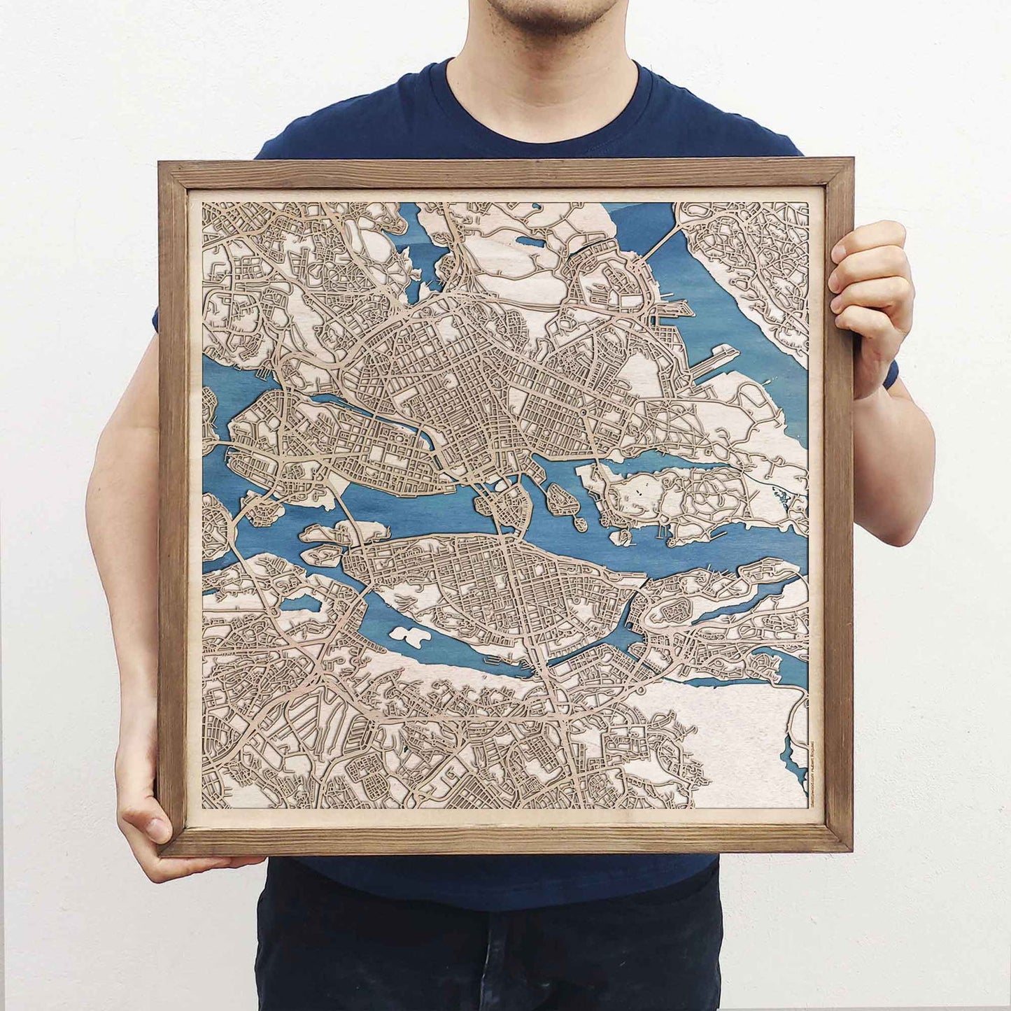 Stockholm Wooden Map by CityWood - Custom Wood Map Art - Unique Laser Cut Engraved - Anniversary Gift