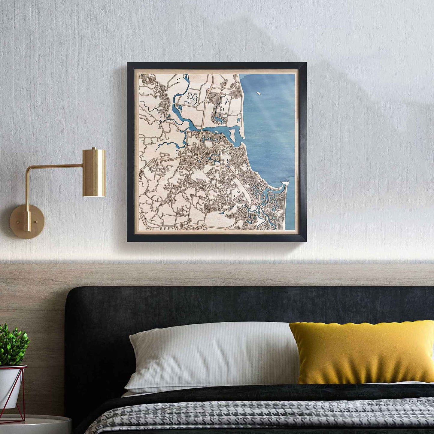 Sunshine Coast Wooden Map by CityWood - Custom Wood Map Art - Unique Laser Cut Engraved - Anniversary Gift