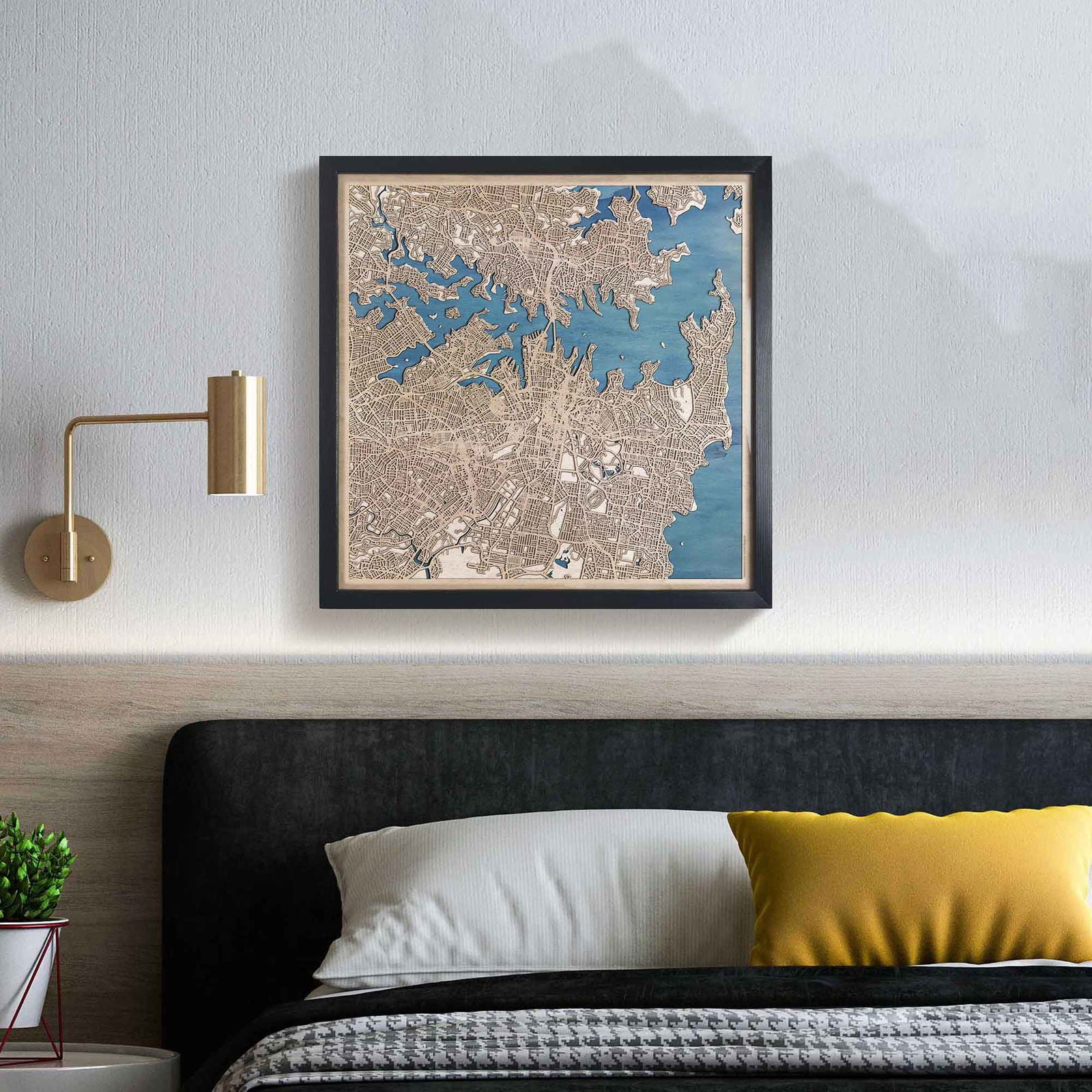 Sydney Wooden Map by CityWood - Custom Wood Map Art - Unique Laser Cut Engraved - Anniversary Gift