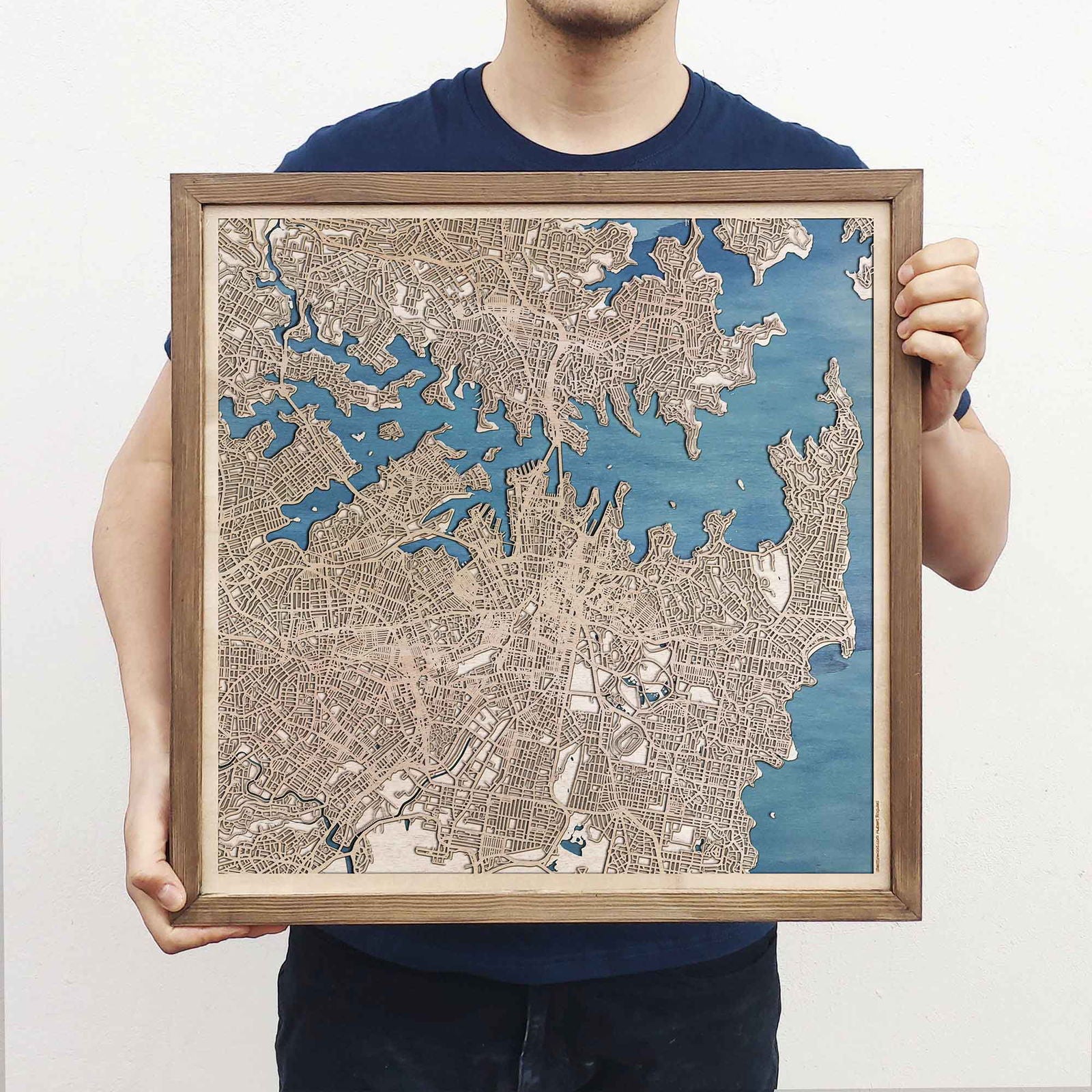 Sydney Wooden Map by CityWood - Custom Wood Map Art - Unique Laser Cut Engraved - Anniversary Gift