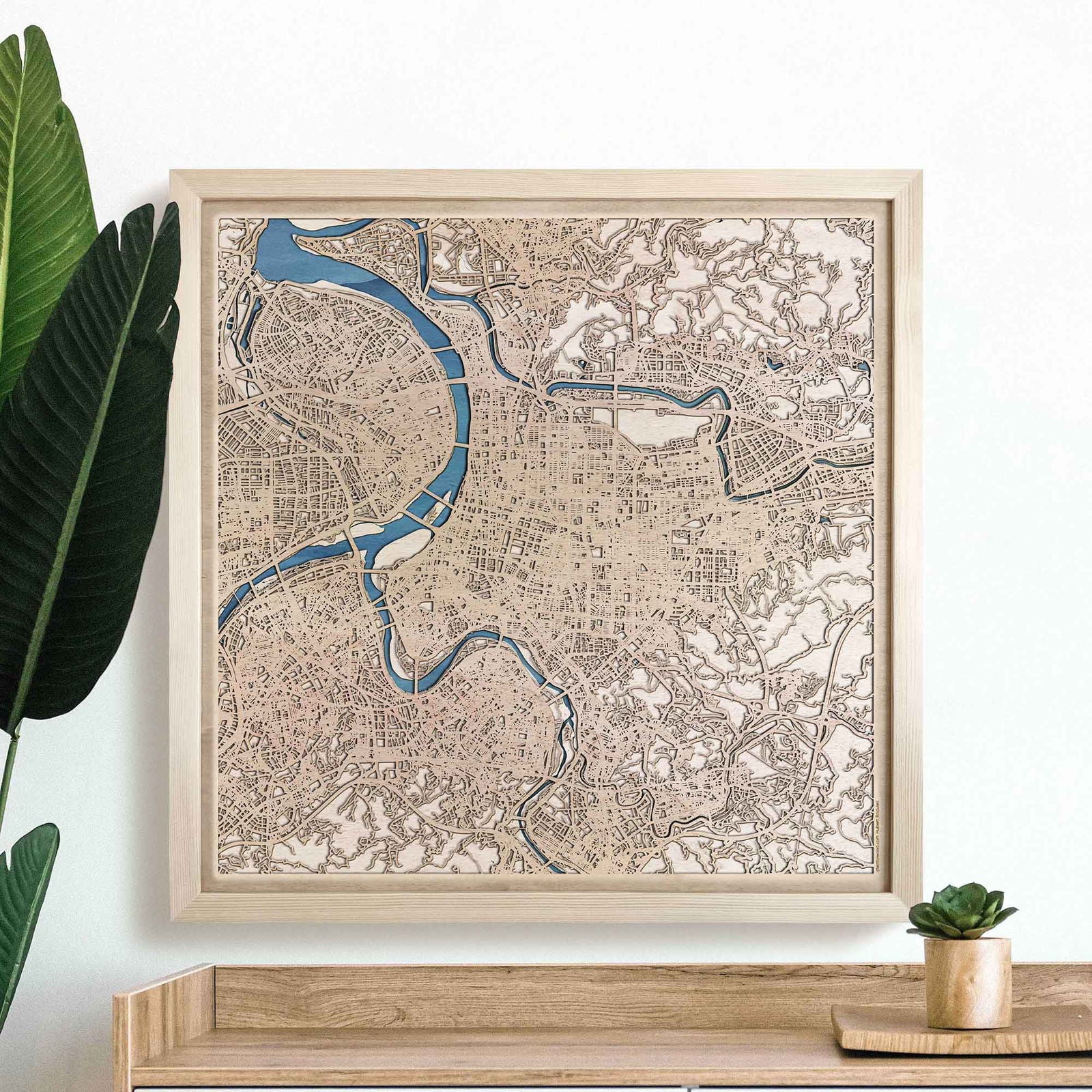 Taipei Wooden Map by CityWood - Custom Wood Map Art - Unique Laser Cut Engraved - Anniversary Gift