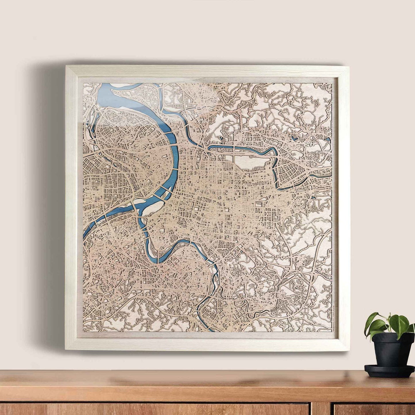 Taipei Wooden Map by CityWood - Custom Wood Map Art - Unique Laser Cut Engraved - Anniversary Gift