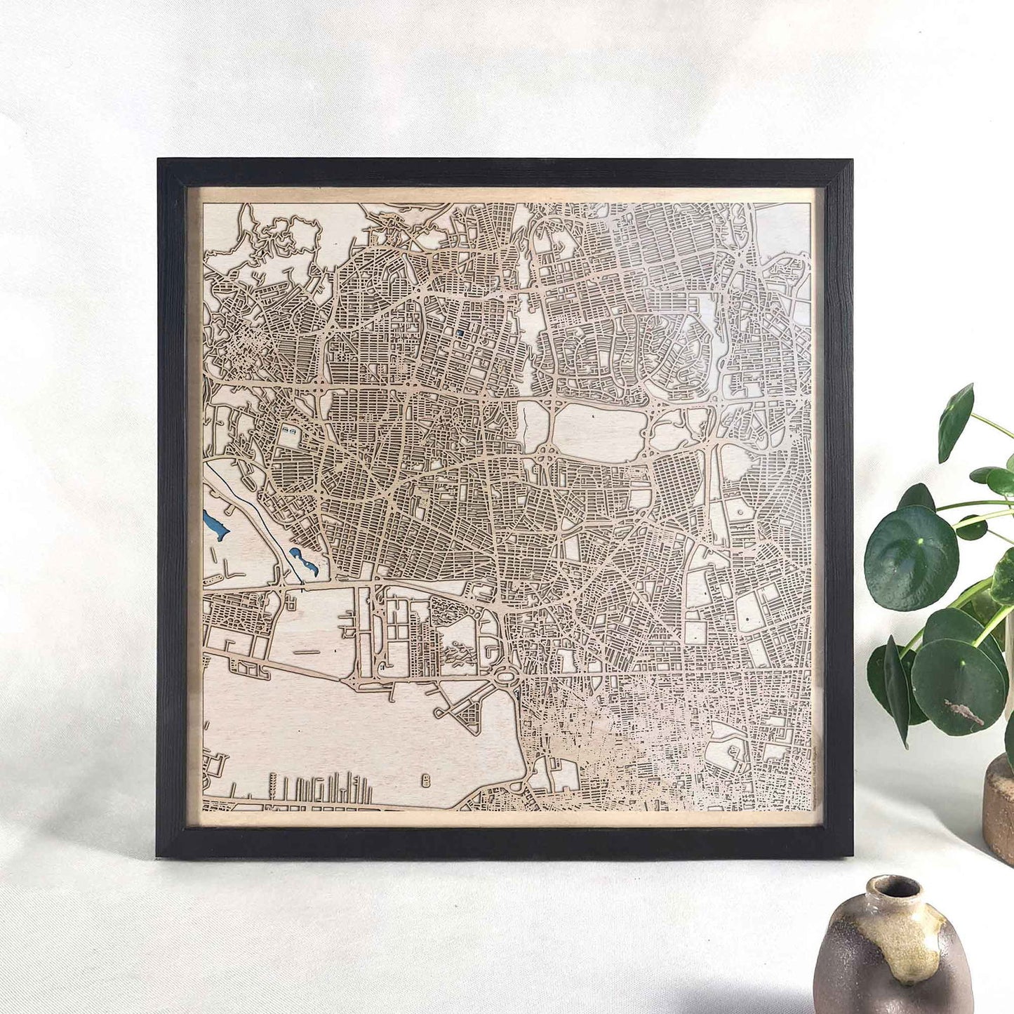 Teheran Wooden Map by CityWood - Custom Wood Map Art - Unique Laser Cut Engraved - Anniversary Gift