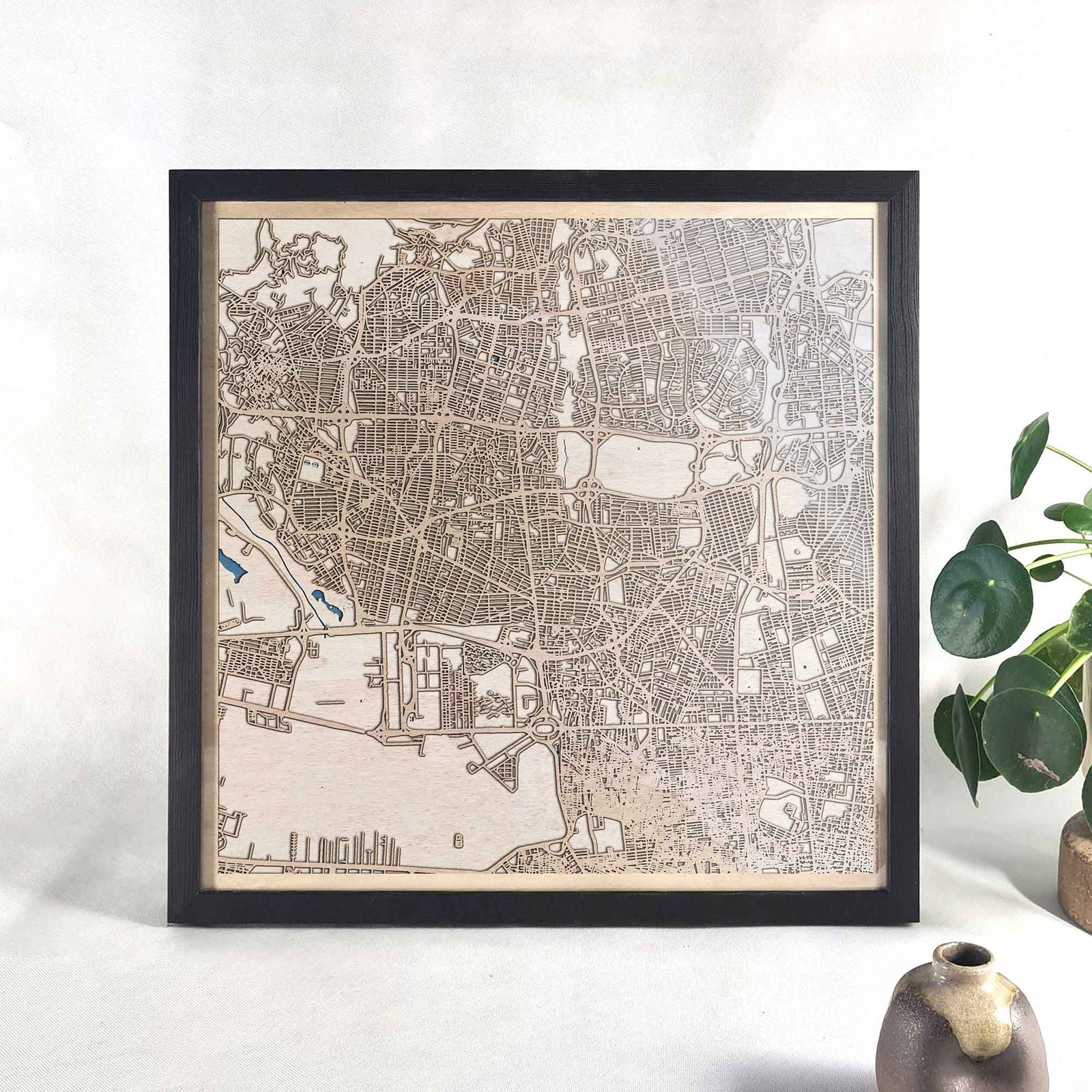 Teheran Wooden Map by CityWood - Custom Wood Map Art - Unique Laser Cut Engraved - Anniversary Gift