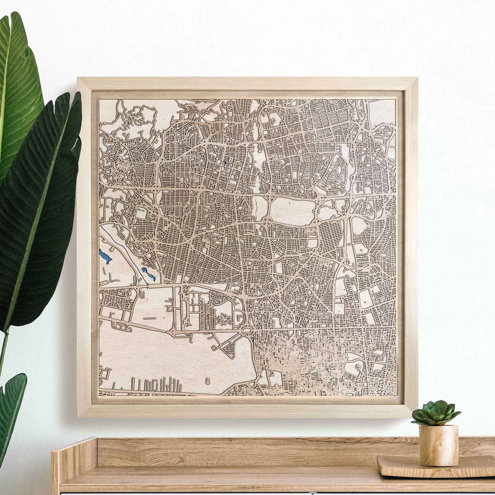 Teheran Wooden Map by CityWood - Custom Wood Map Art - Unique Laser Cut Engraved - Anniversary Gift