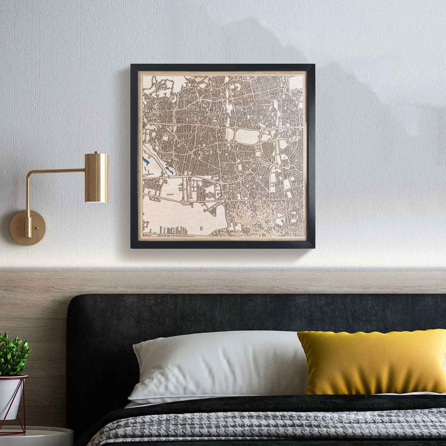 Teheran Wooden Map by CityWood - Custom Wood Map Art - Unique Laser Cut Engraved - Anniversary Gift