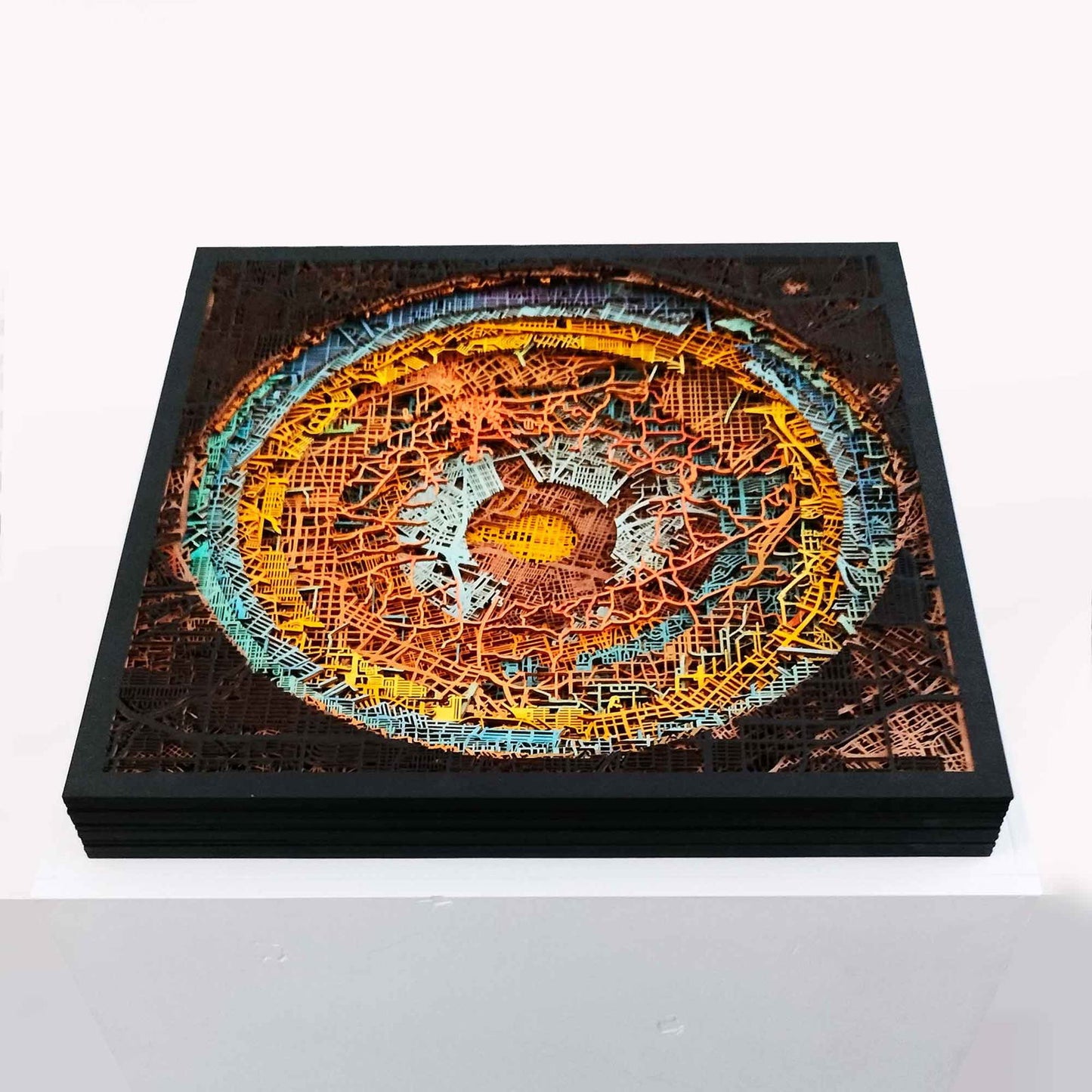 The Eye by CityWood - Custom Wood Map Art - Unique Laser Cut Engraved - Anniversary Gift