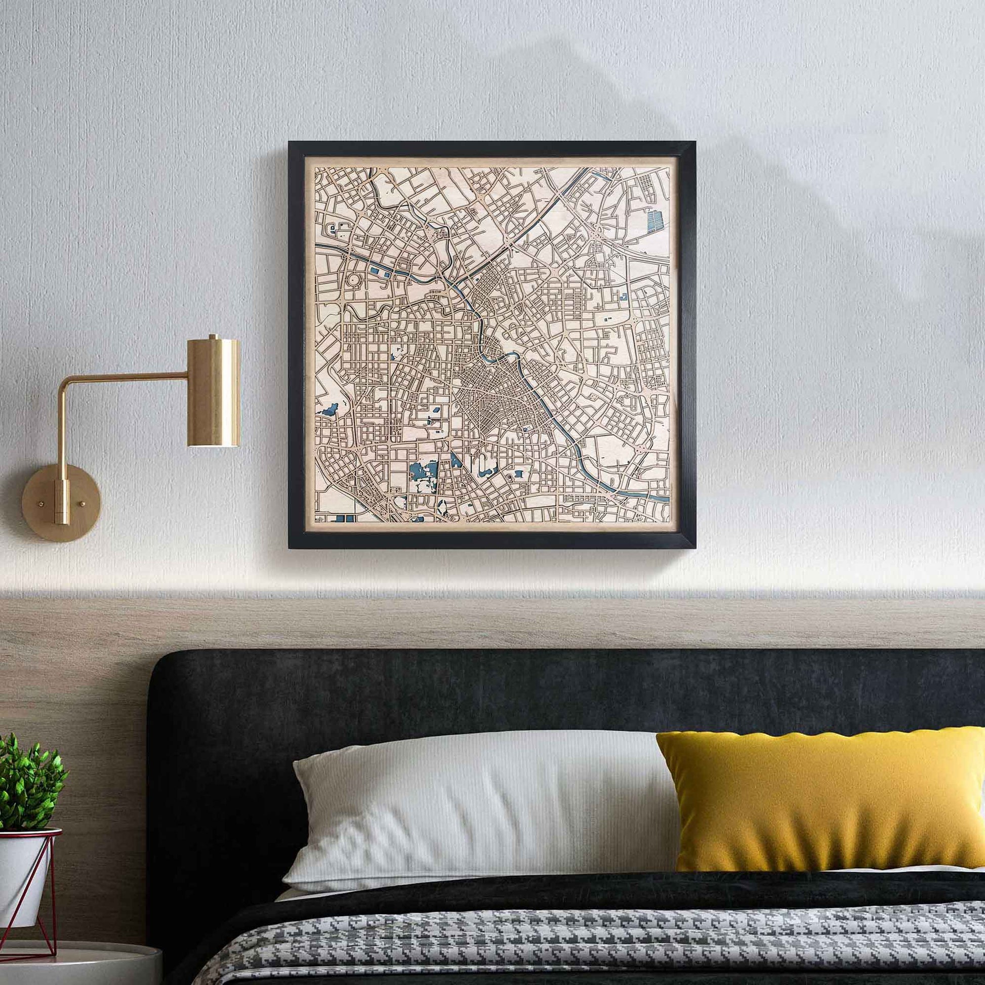 Tianjin Wooden Map by CityWood - Custom Wood Map Art - Unique Laser Cut Engraved - Anniversary Gift