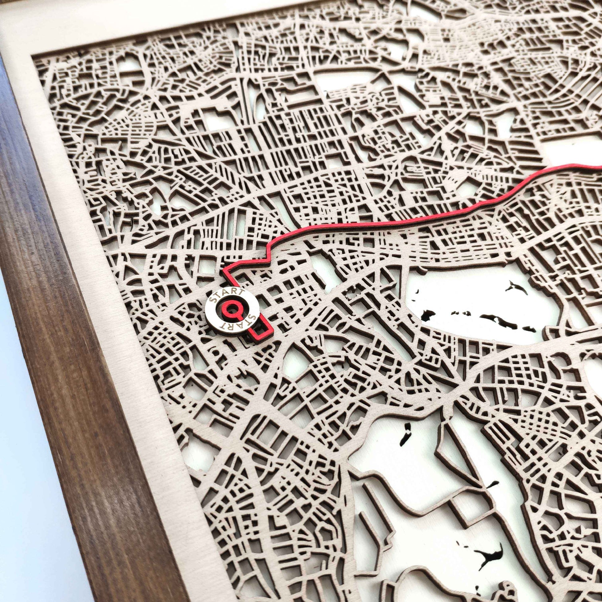 Tokyo Marathon Commemorative Wooden Route Map – Collector's Item by CityWood - Custom Wood Map Art - Unique Laser Cut Engraved - Anniversary Gift