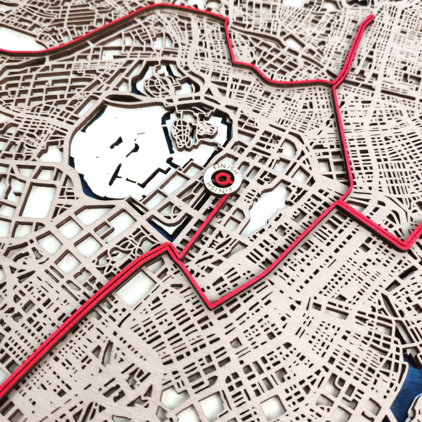 Tokyo Marathon Commemorative Wooden Route Map – Collector's Item by CityWood - Custom Wood Map Art - Unique Laser Cut Engraved - Anniversary Gift