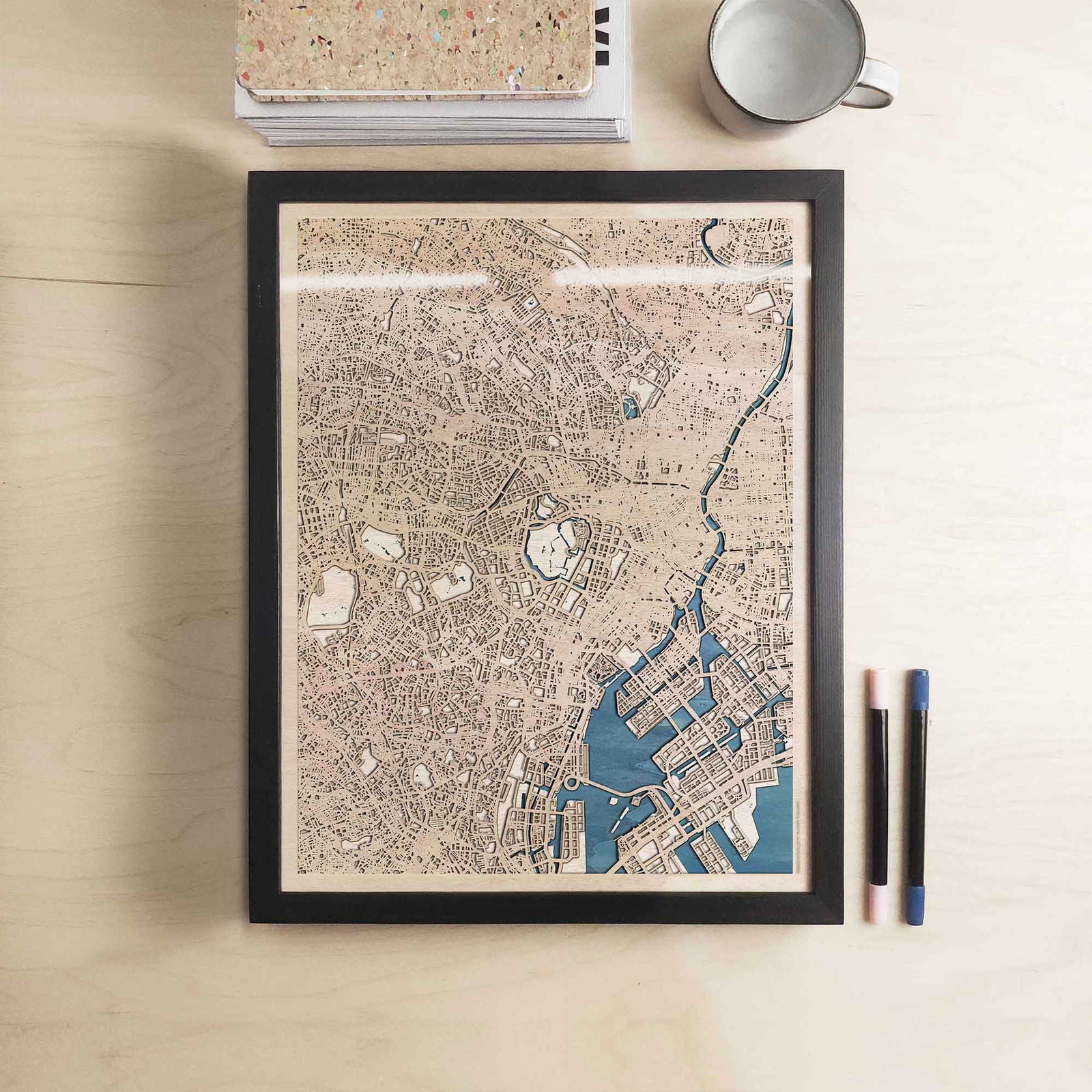 Tokyo Wooden Map by CityWood - Custom Wood Map Art - Unique Laser Cut Engraved - Anniversary Gift