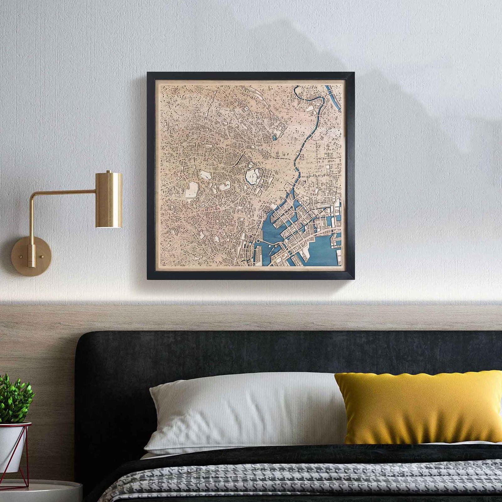 Tokyo Wooden Map by CityWood - Custom Wood Map Art - Unique Laser Cut Engraved - Anniversary Gift