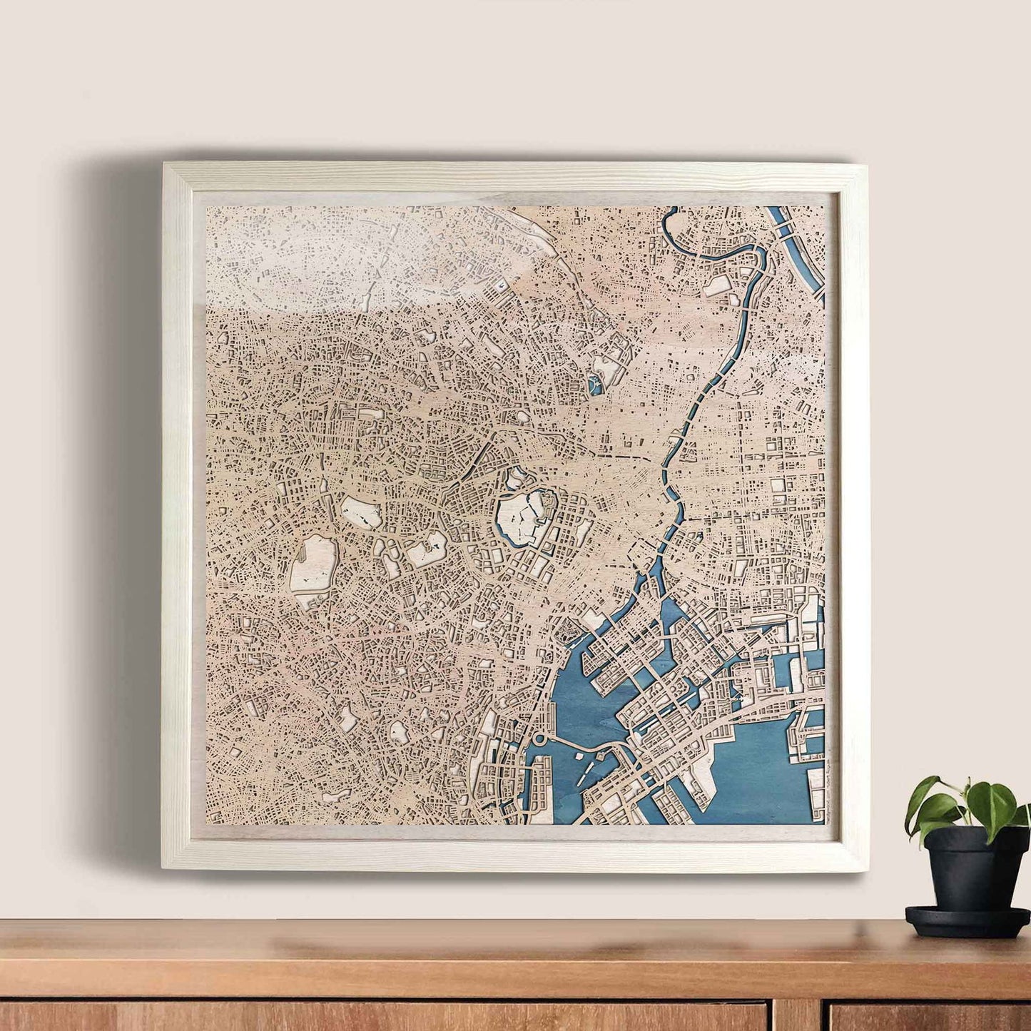 Tokyo Wooden Map by CityWood - Custom Wood Map Art - Unique Laser Cut Engraved - Anniversary Gift