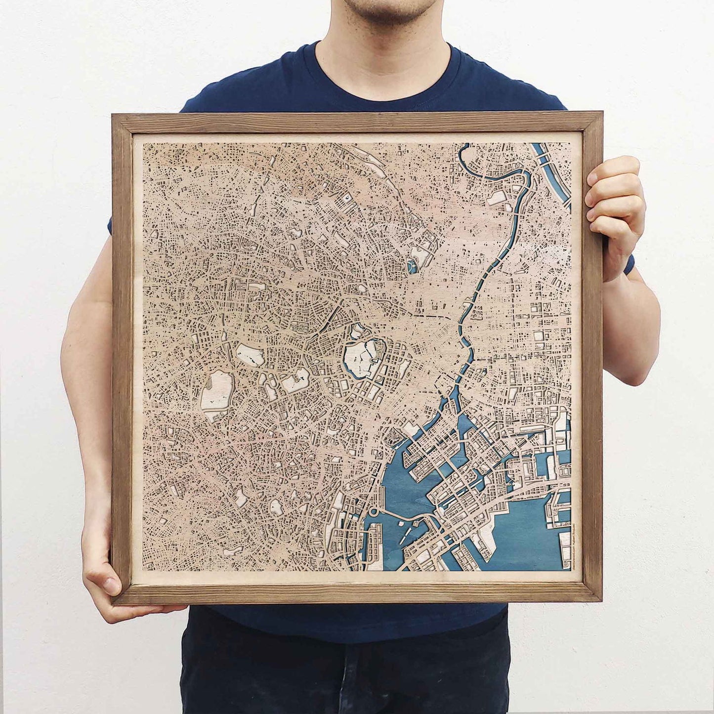 Tokyo Wooden Map by CityWood - Custom Wood Map Art - Unique Laser Cut Engraved - Anniversary Gift