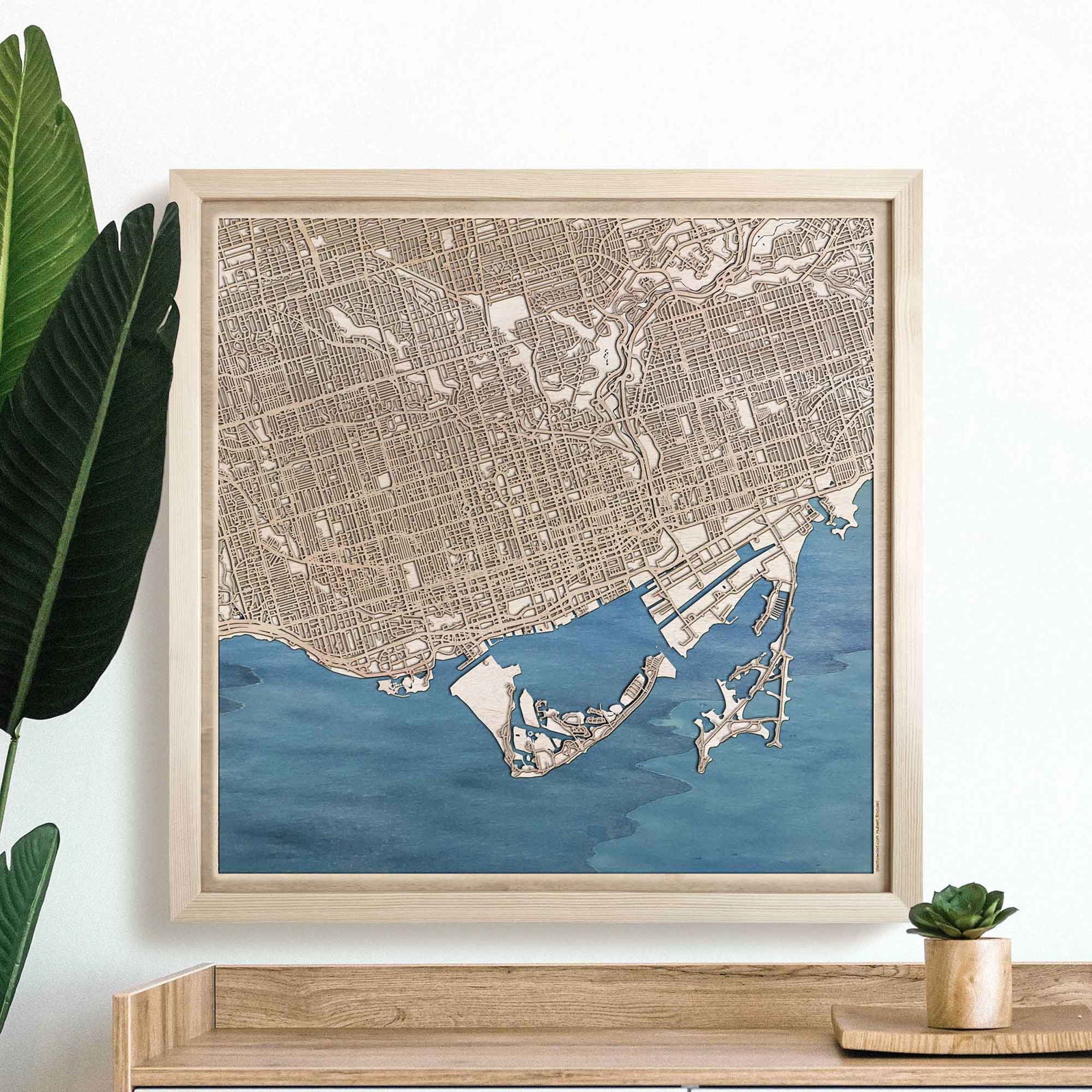 Toronto Wooden Map by CityWood - Custom Wood Map Art - Unique Laser Cut Engraved - Anniversary Gift