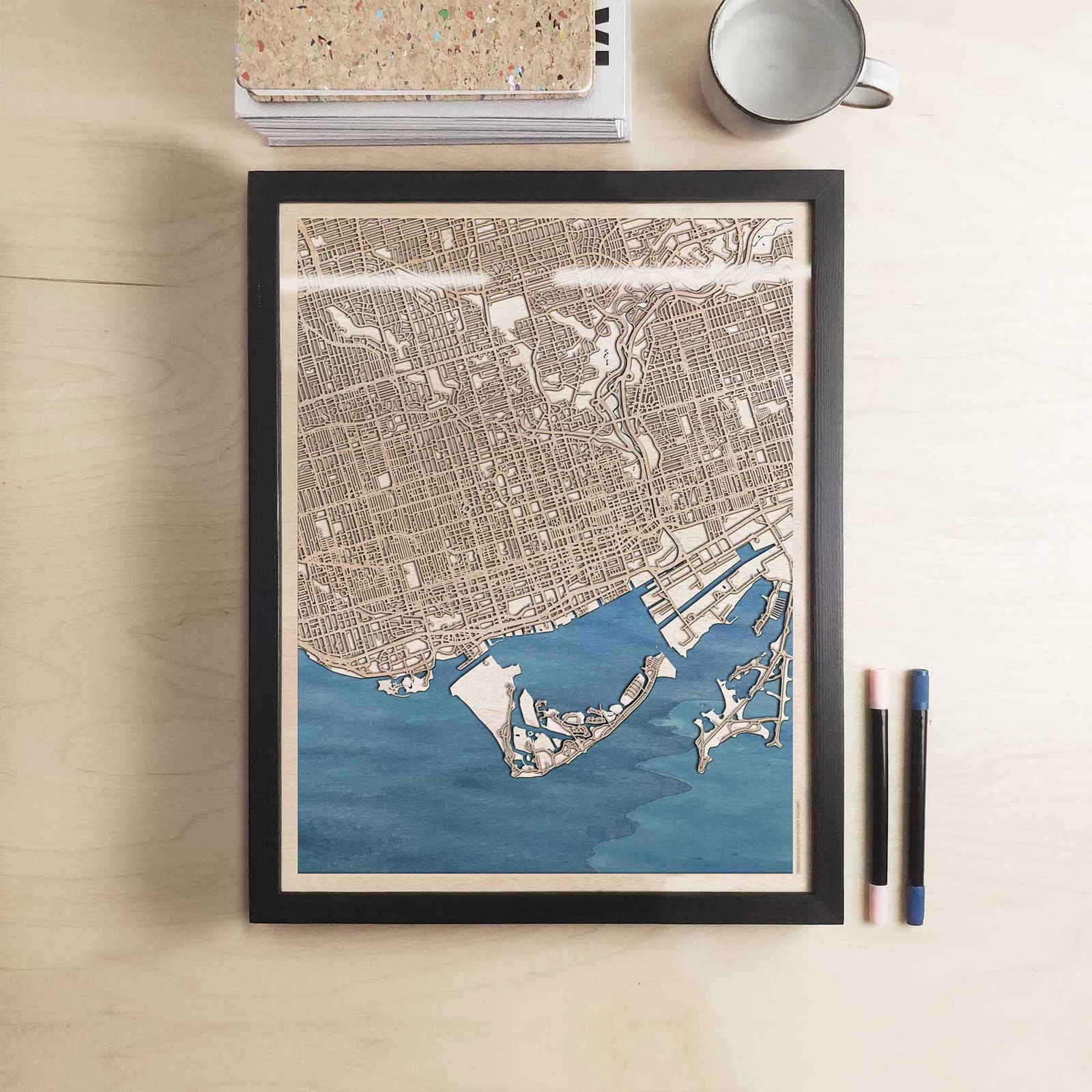 Toronto Wooden Map by CityWood - Custom Wood Map Art - Unique Laser Cut Engraved - Anniversary Gift