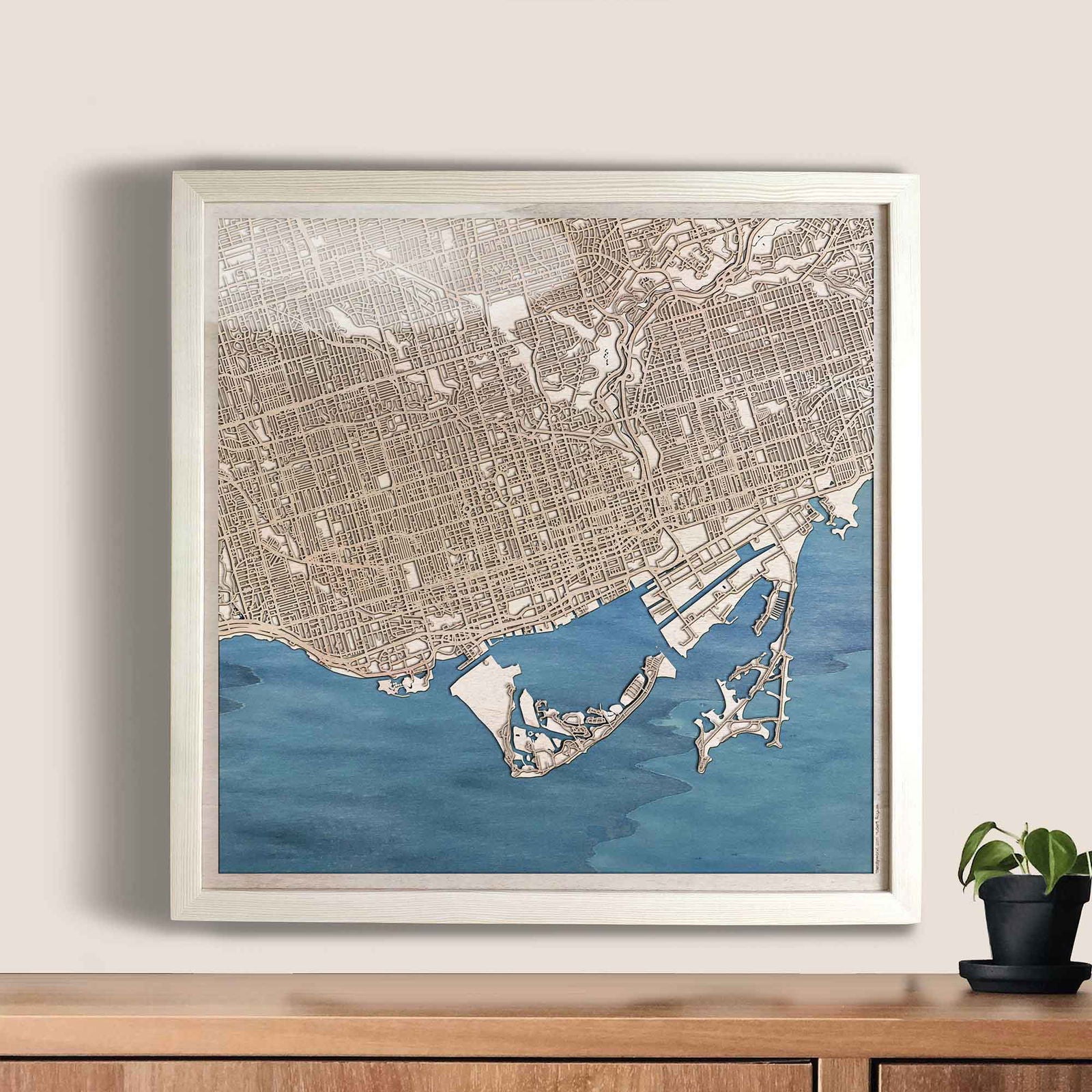 Toronto Wooden Map by CityWood - Custom Wood Map Art - Unique Laser Cut Engraved - Anniversary Gift