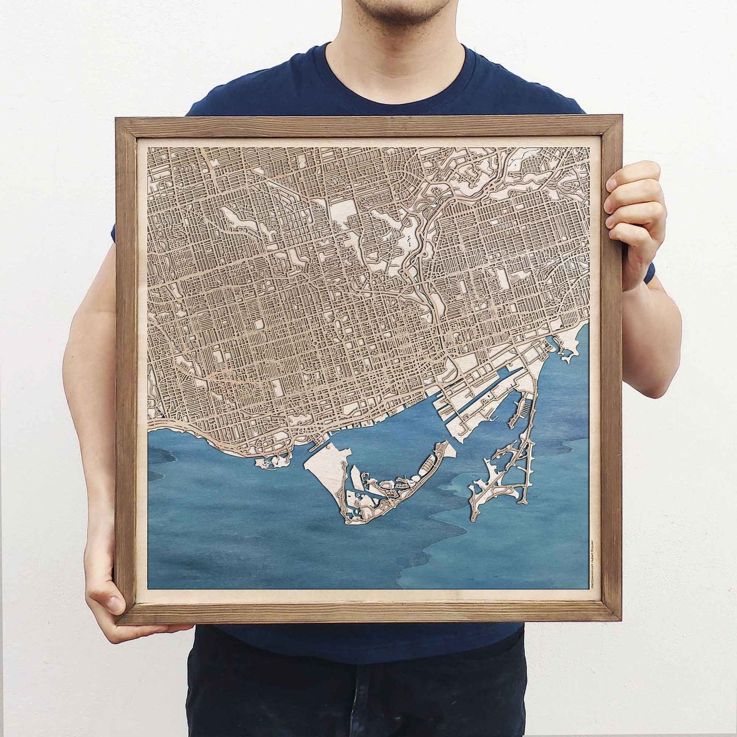 Toronto Wooden Map by CityWood - Custom Wood Map Art - Unique Laser Cut Engraved - Anniversary Gift