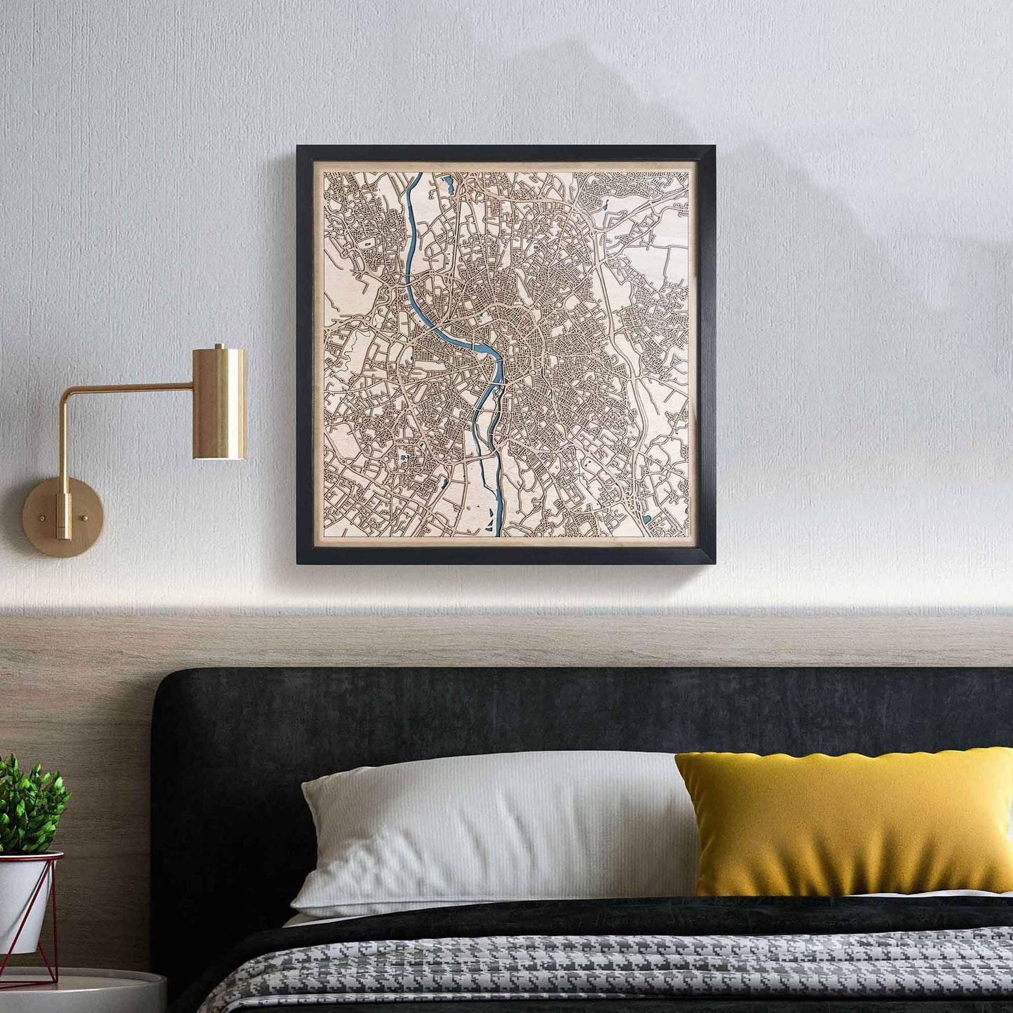 Toulouse Wooden Map by CityWood - Custom Wood Map Art - Unique Laser Cut Engraved - Anniversary Gift