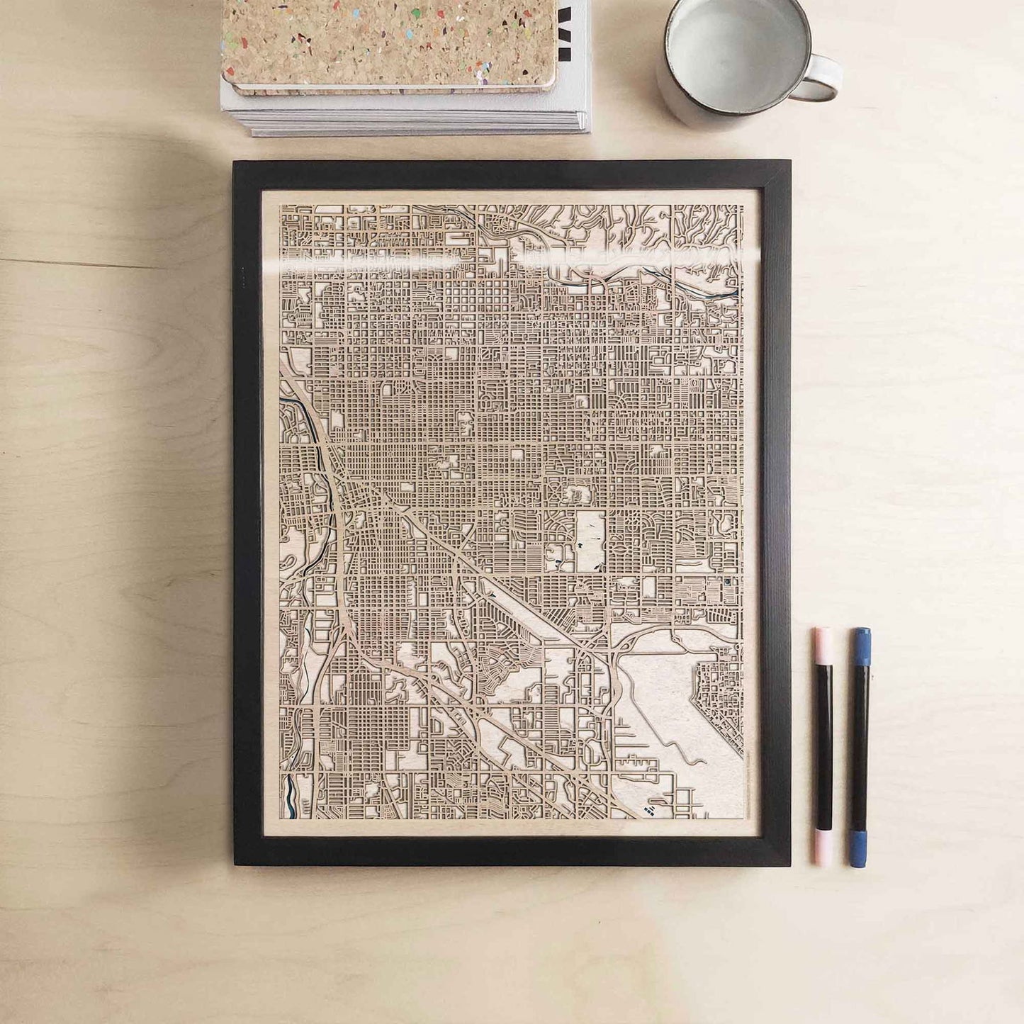 Tucson Wooden Map by CityWood - Custom Wood Map Art - Unique Laser Cut Engraved - Anniversary Gift