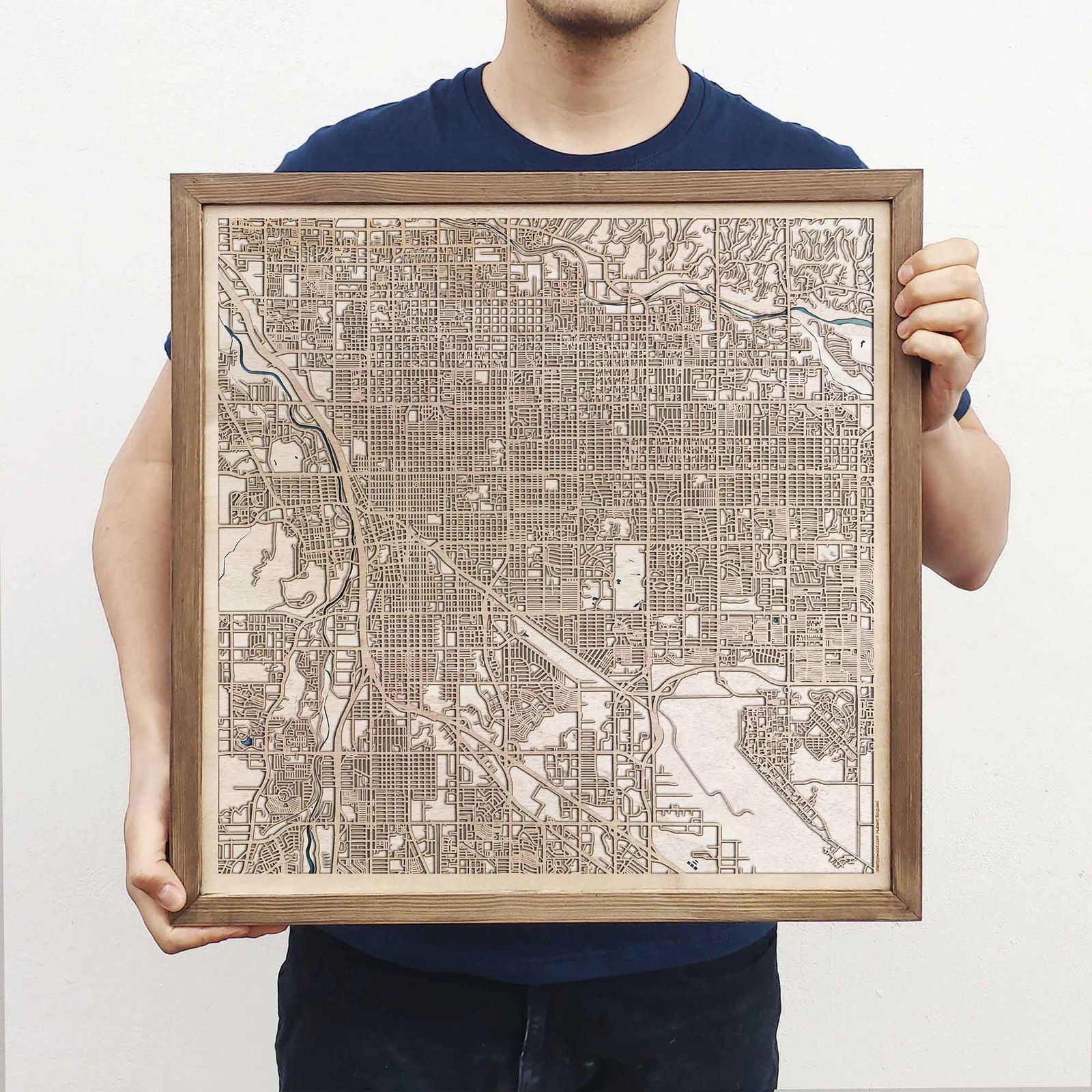 Tucson Wooden Map by CityWood - Custom Wood Map Art - Unique Laser Cut Engraved - Anniversary Gift