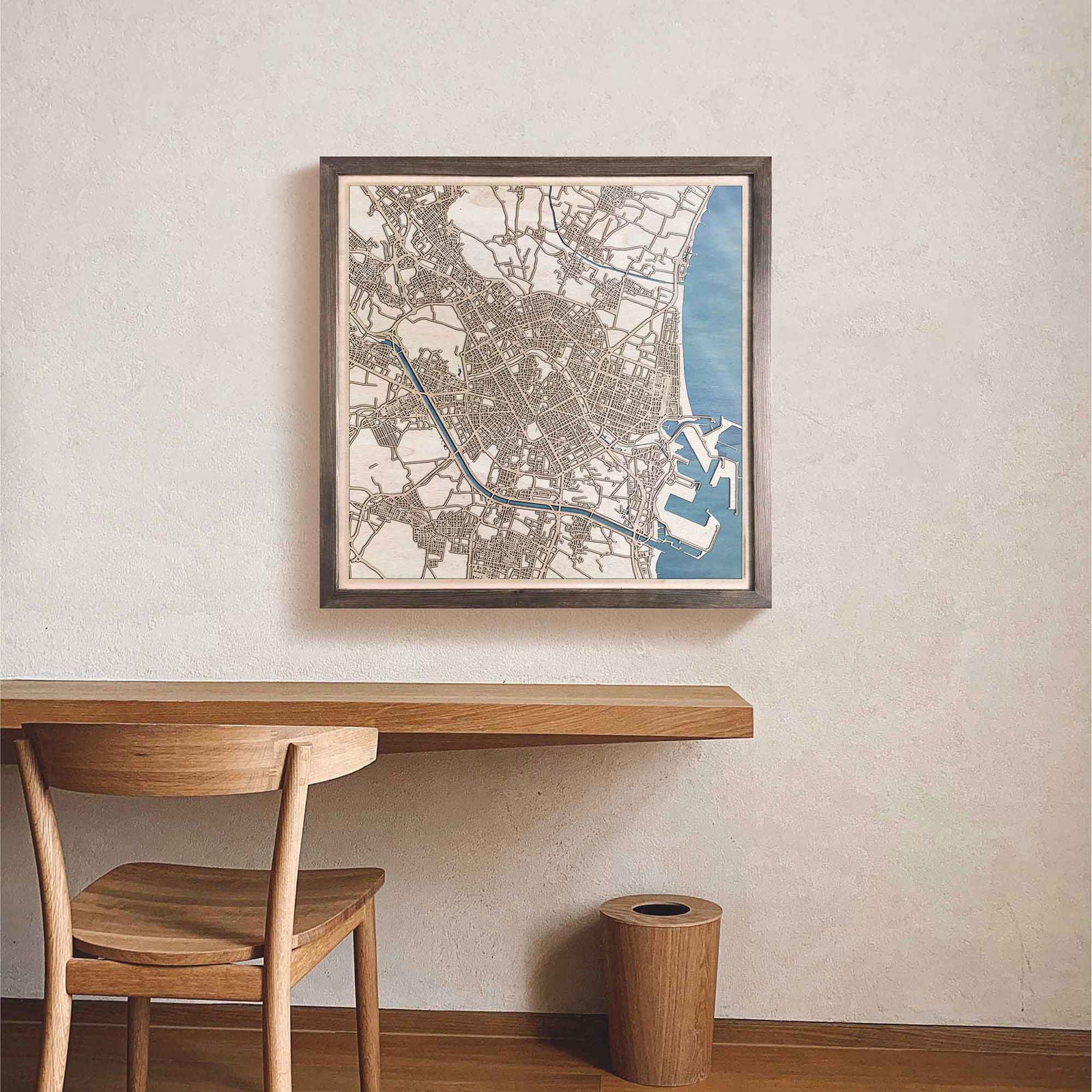 Valencia Wooden Map by CityWood - Custom Wood Map Art - Unique Laser Cut Engraved - Anniversary Gift