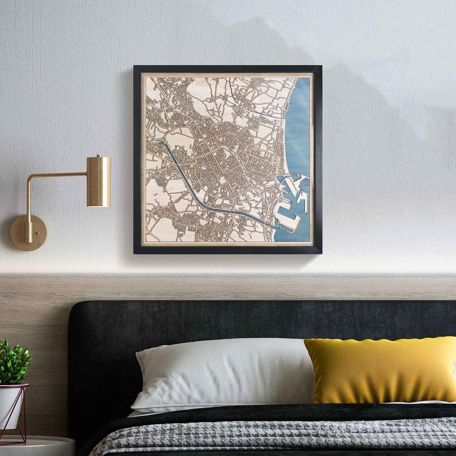 Valencia Wooden Map by CityWood - Custom Wood Map Art - Unique Laser Cut Engraved - Anniversary Gift
