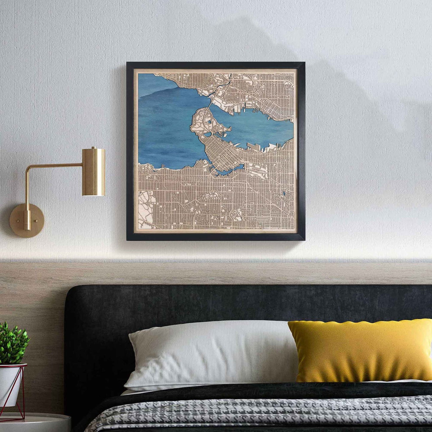 Vancouver Wooden Map by CityWood - Custom Wood Map Art - Unique Laser Cut Engraved - Anniversary Gift