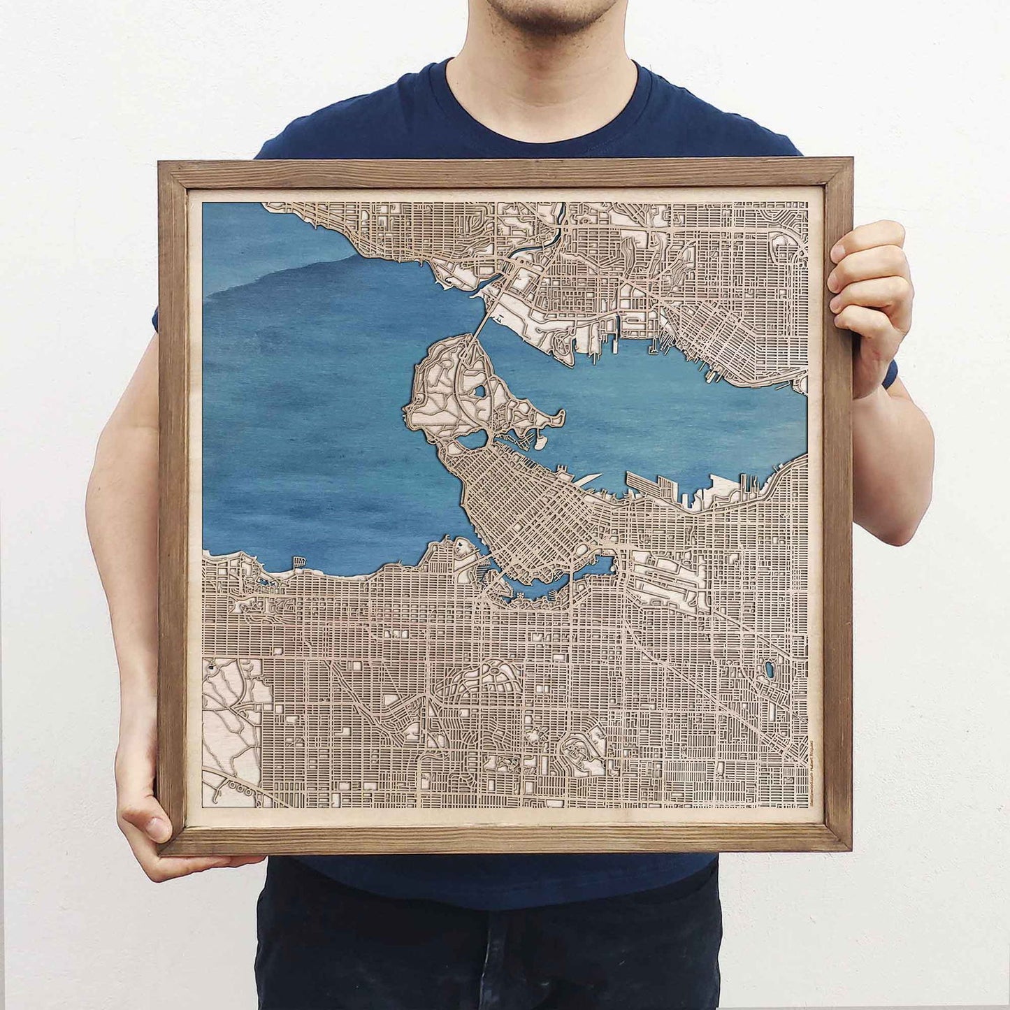 Vancouver Wooden Map by CityWood - Custom Wood Map Art - Unique Laser Cut Engraved - Anniversary Gift