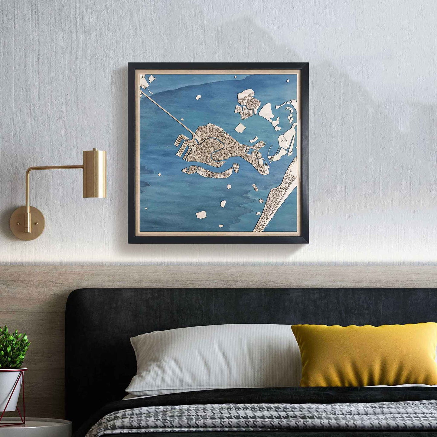 Venice Wooden Map by CityWood - Custom Wood Map Art - Unique Laser Cut Engraved - Anniversary Gift