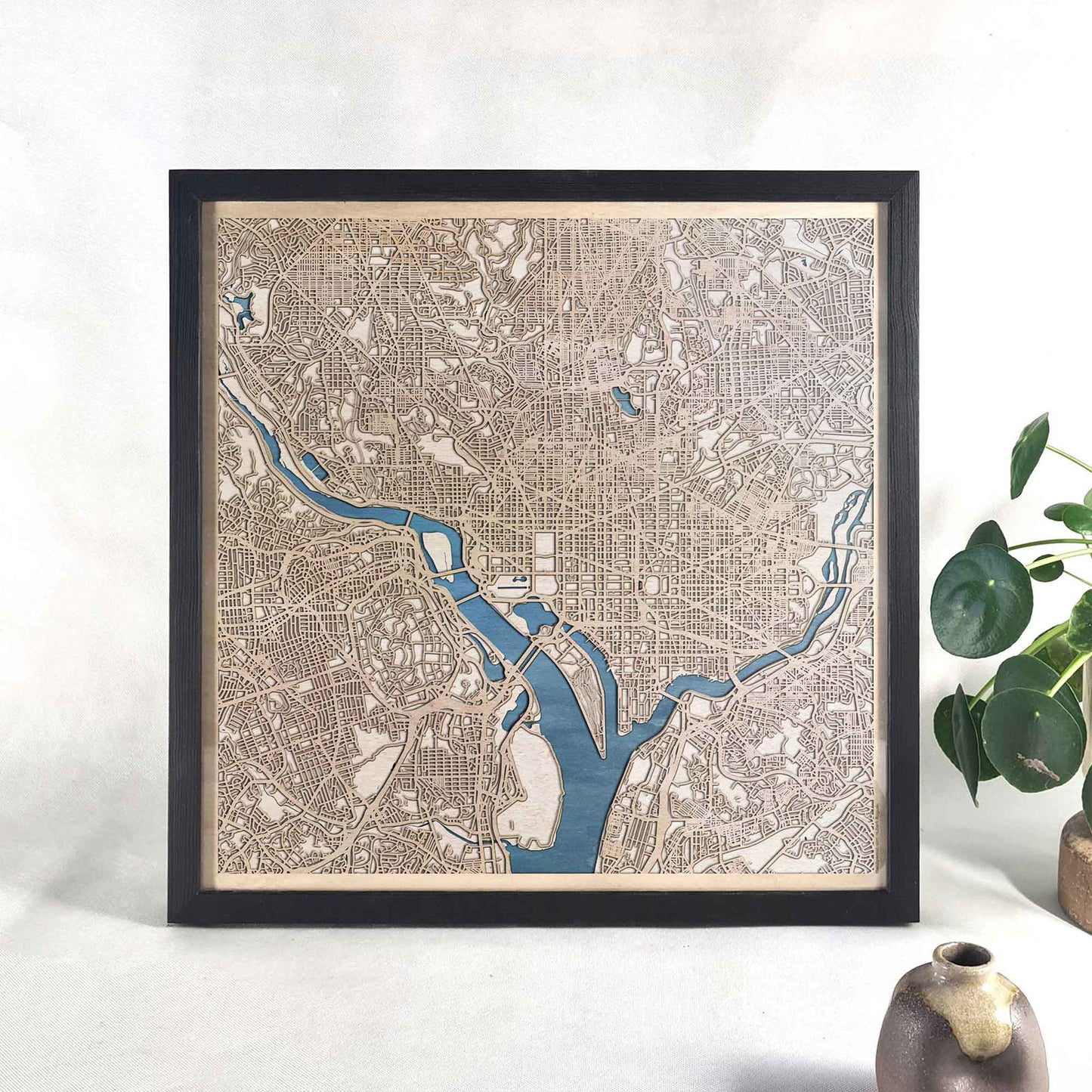 Washington Wooden Map by CityWood - Custom Wood Map Art - Unique Laser Cut Engraved - Anniversary Gift