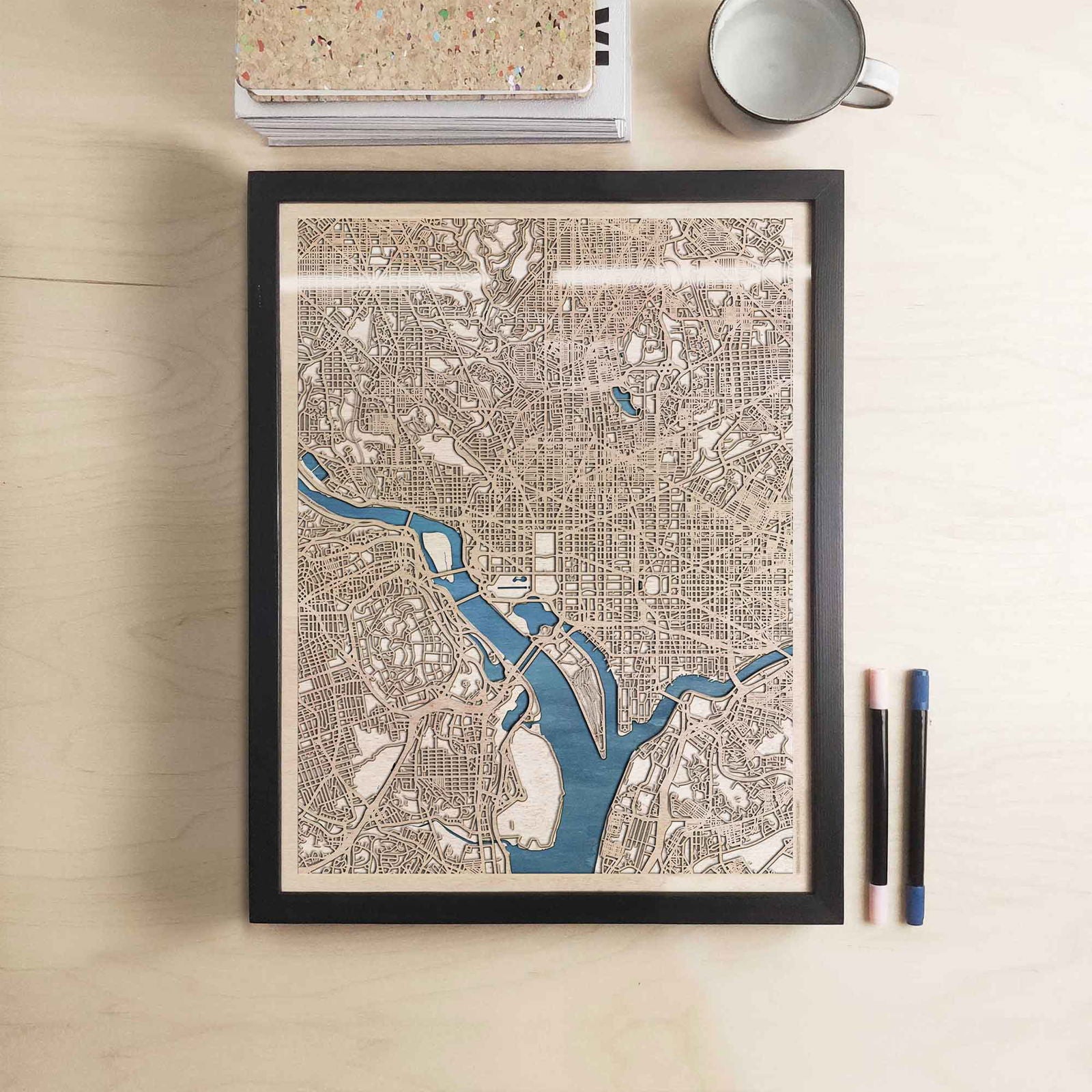 Washington Wooden Map by CityWood - Custom Wood Map Art - Unique Laser Cut Engraved - Anniversary Gift