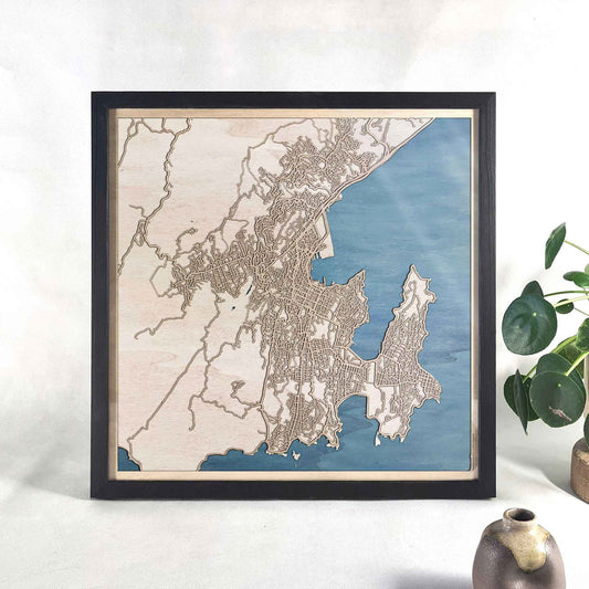 Wellington Wooden Map by CityWood - Custom Wood Map Art - Unique Laser Cut Engraved - Anniversary Gift