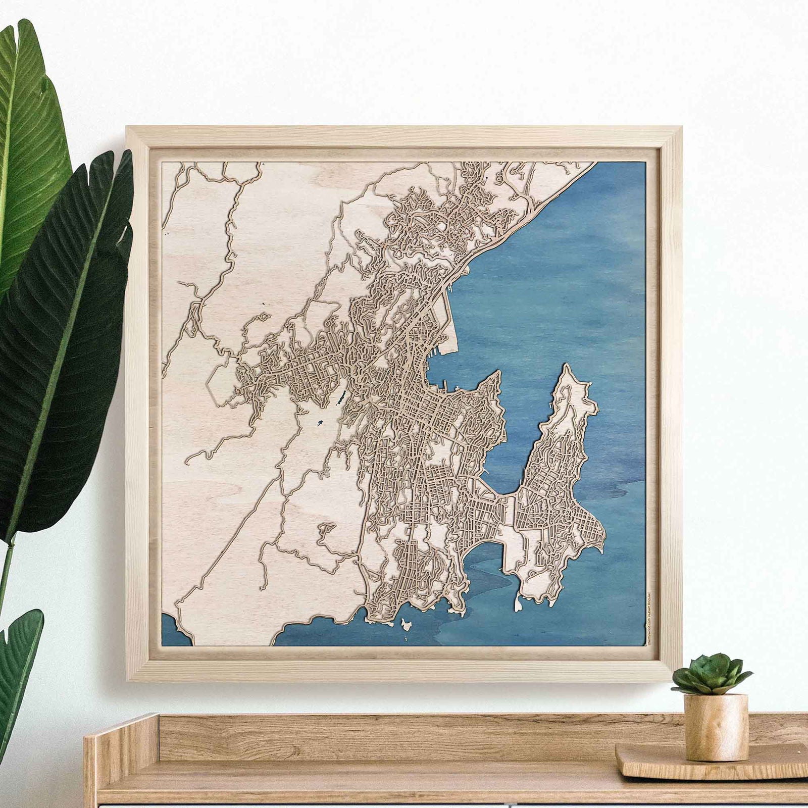 Wellington Wooden Map by CityWood - Custom Wood Map Art - Unique Laser Cut Engraved - Anniversary Gift