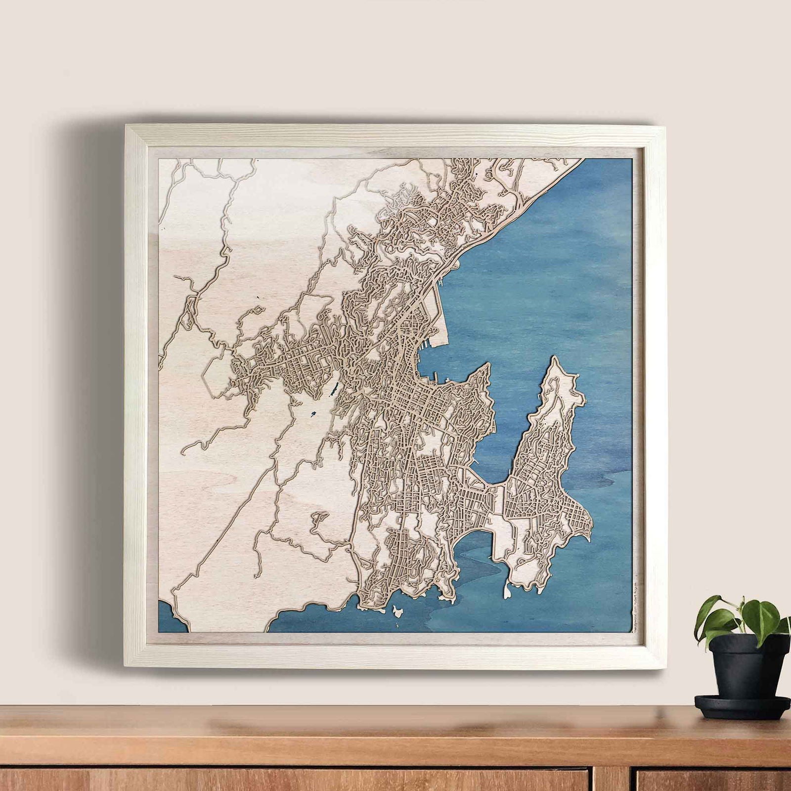 Wellington Wooden Map by CityWood - Custom Wood Map Art - Unique Laser Cut Engraved - Anniversary Gift