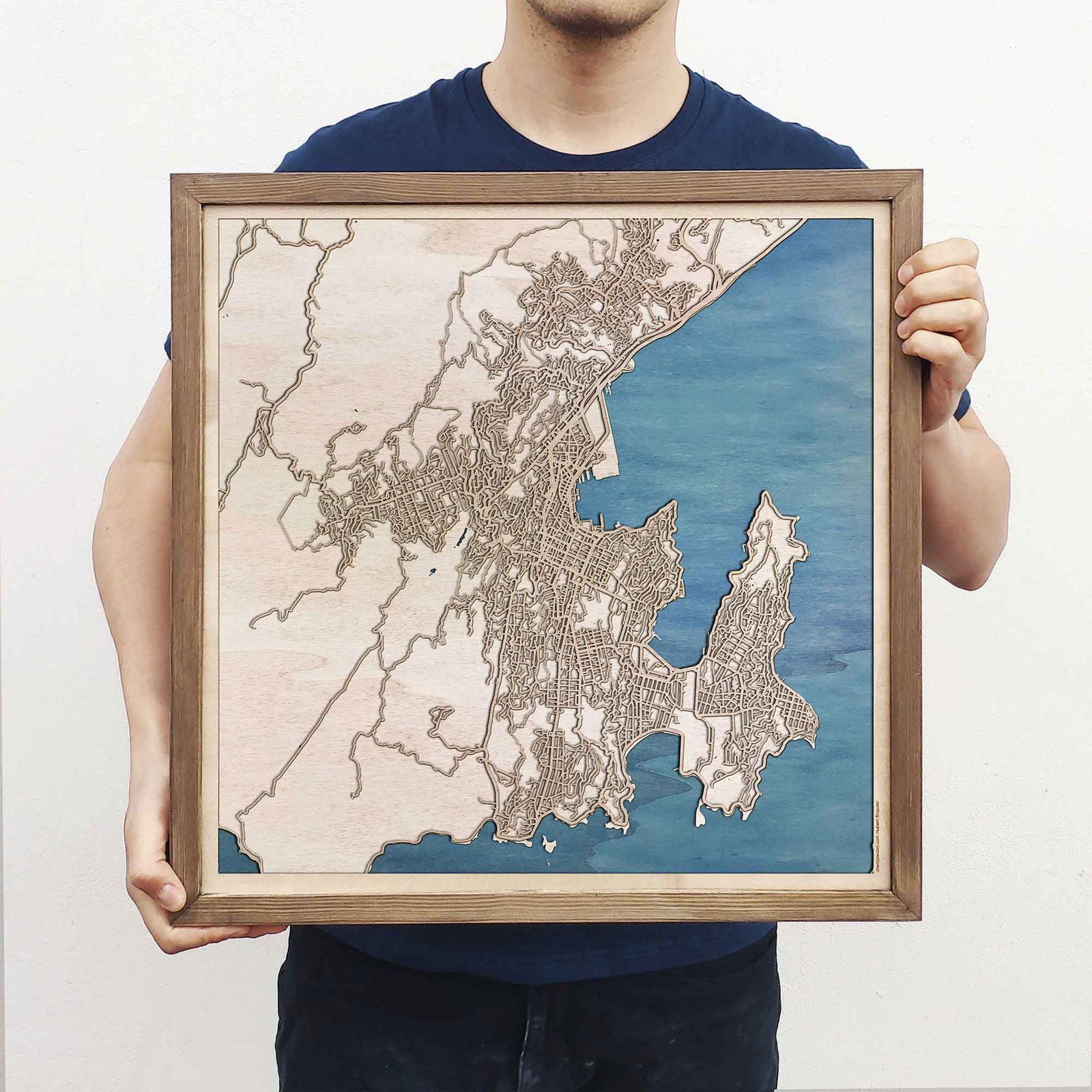 Wellington Wooden Map by CityWood - Custom Wood Map Art - Unique Laser Cut Engraved - Anniversary Gift