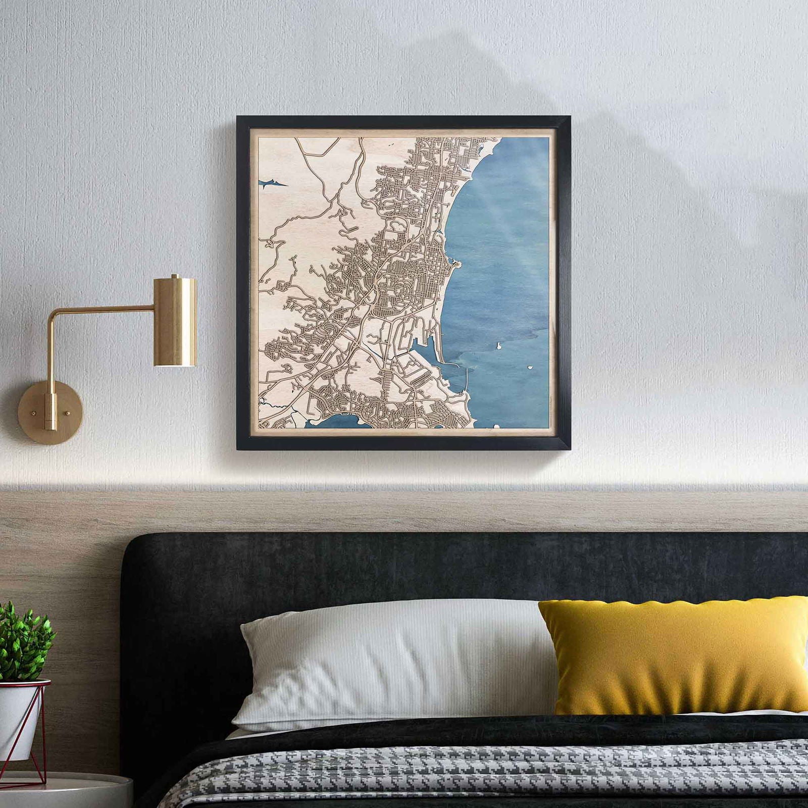 Wollongong Wooden Map by CityWood - Custom Wood Map Art - Unique Laser Cut Engraved - Anniversary Gift