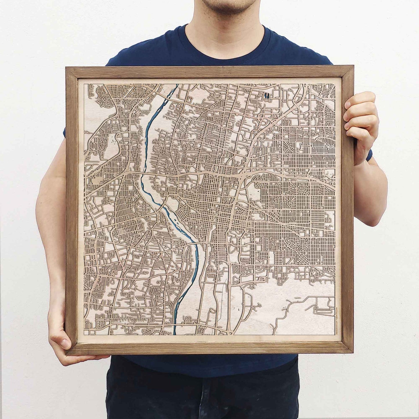 Albuquerque Wooden Map by CityWood - Custom Wood Map Art - Unique Laser Cut Engraved - Anniversary Gift