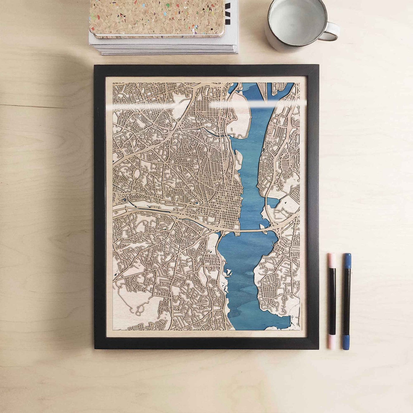 Alexandria Wooden Map by CityWood - Custom Wood Map Art - Unique Laser Cut Engraved - Anniversary Gift