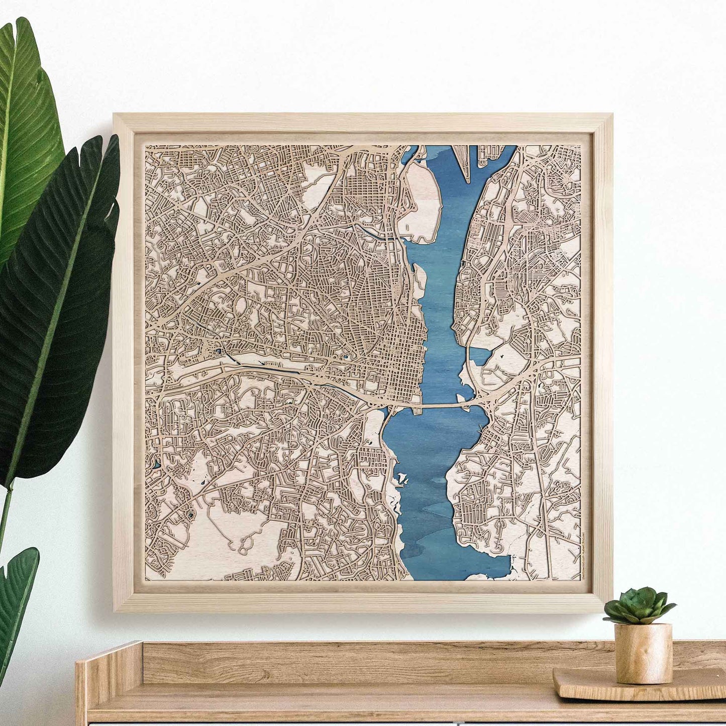 Alexandria Wooden Map by CityWood - Custom Wood Map Art - Unique Laser Cut Engraved - Anniversary Gift