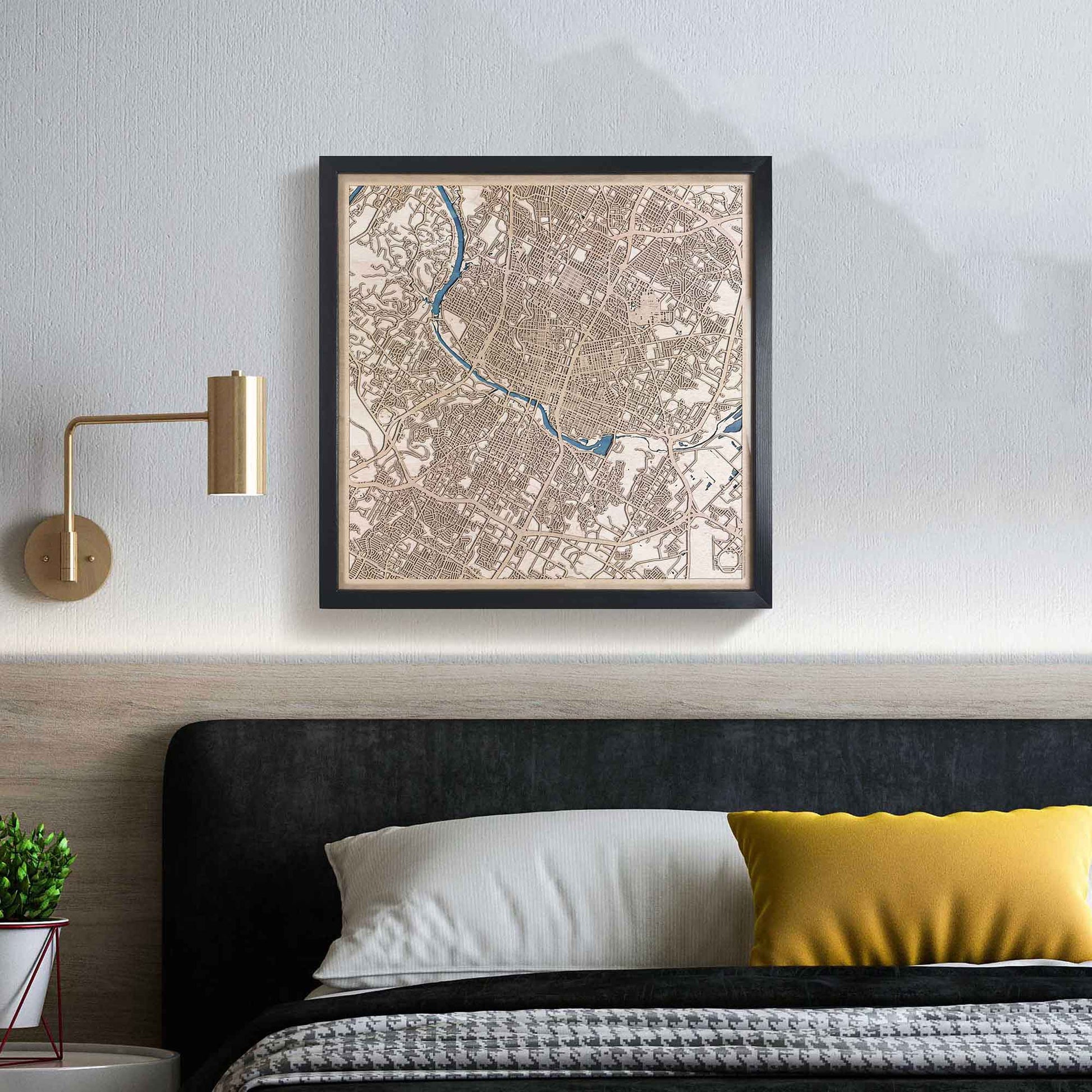 Austin Wooden Map by CityWood - Custom Wood Map Art - Unique Laser Cut Engraved - Anniversary Gift