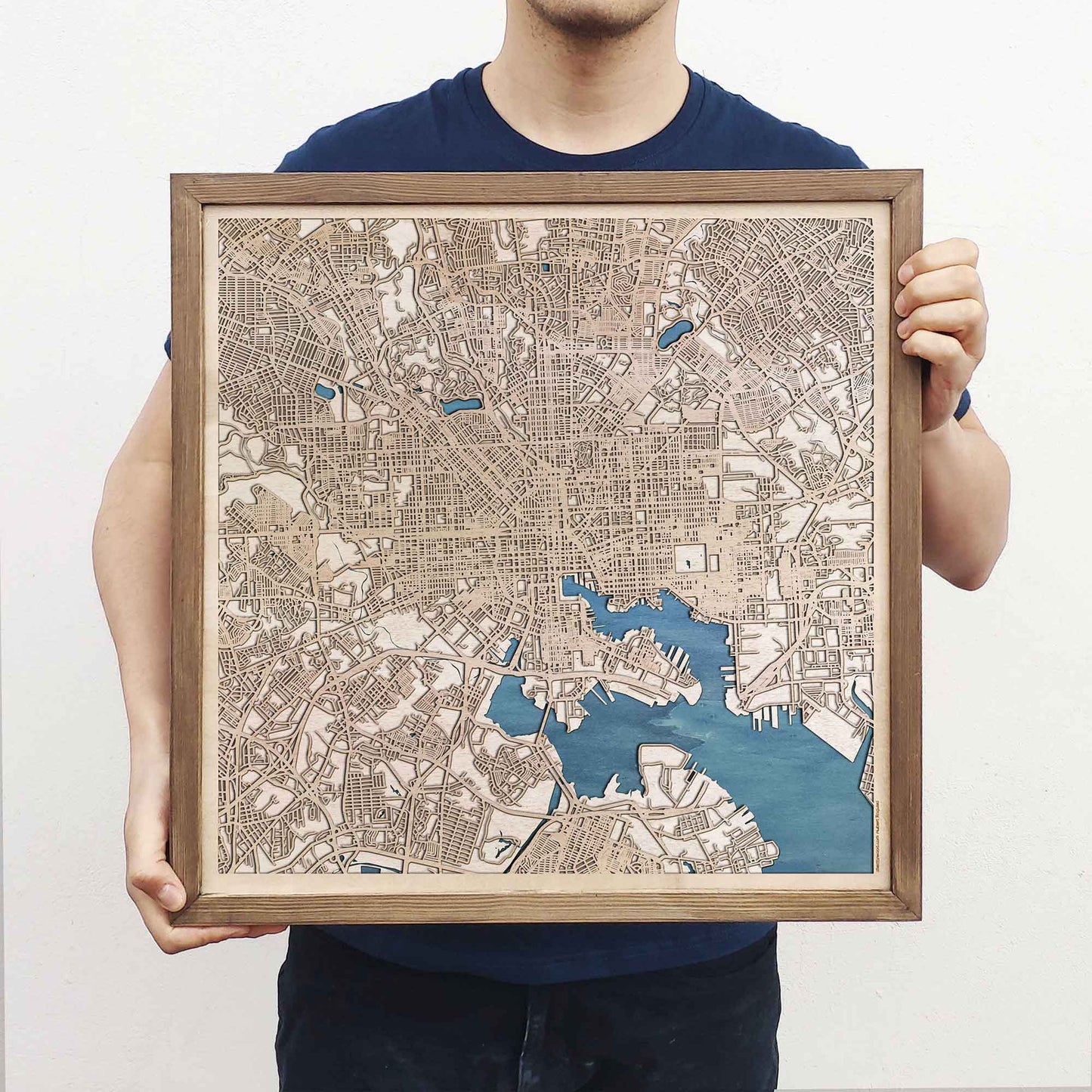 Baltimore Wooden Map by CityWood - Custom Wood Map Art - Unique Laser Cut Engraved - Anniversary Gift
