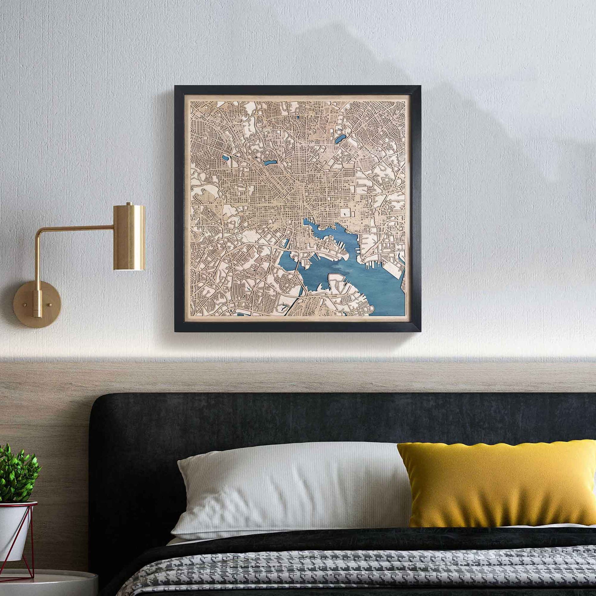 Baltimore Wooden Map by CityWood - Custom Wood Map Art - Unique Laser Cut Engraved - Anniversary Gift