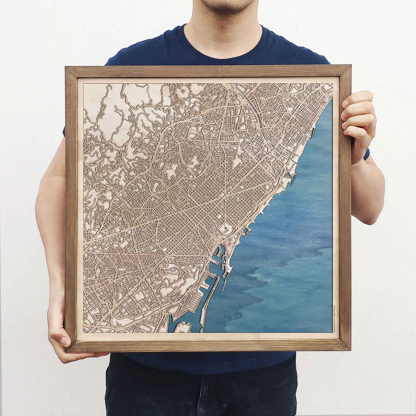 Barcelona Wooden Map by CityWood - Custom Wood Map Art - Unique Laser Cut Engraved - Anniversary Gift